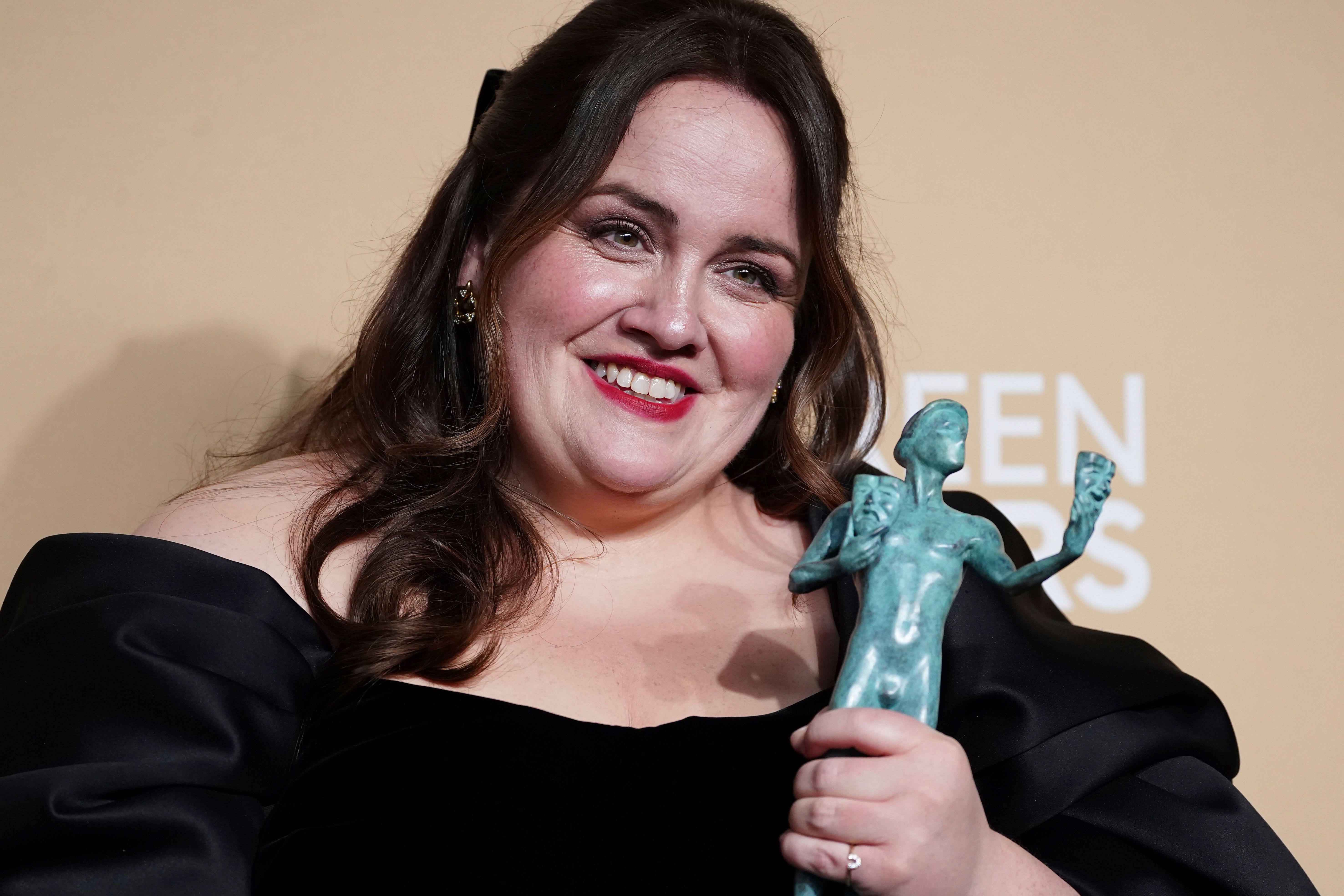 Jessica Gunning took the award for outstanding performance by a female actor in a television movie or limited series for Baby Reindeer (Invision/AP)