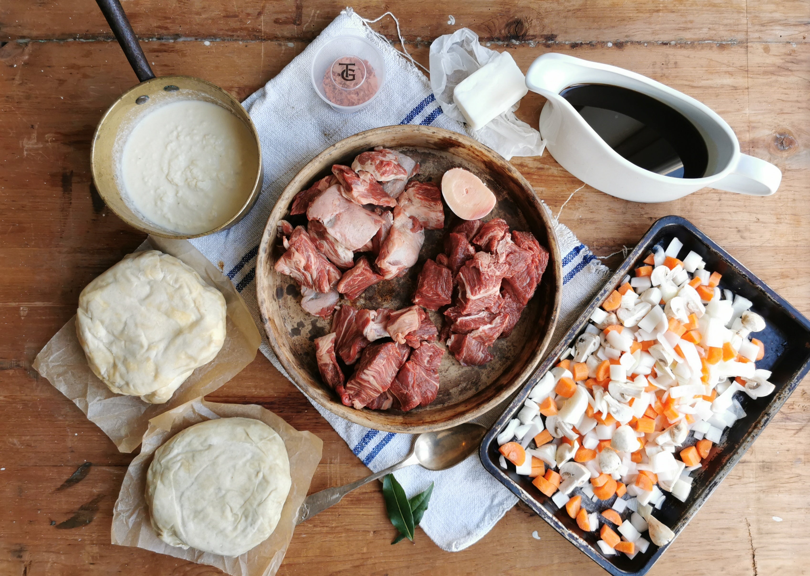 Everything you need for the pie to end all pies – good beef, good butter and good intentions (though restraint won’t be one of them)