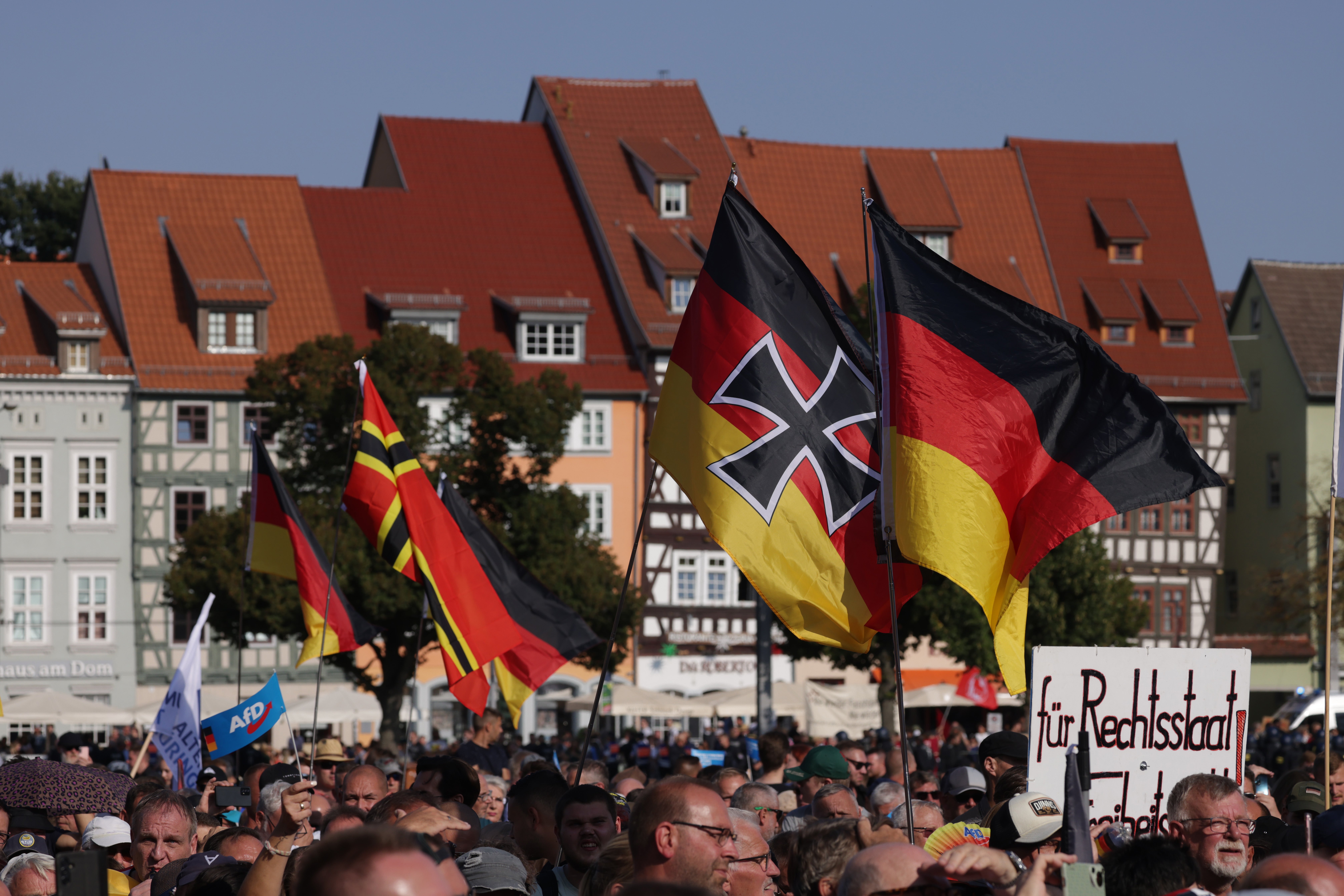 AfD supporters at a rally in Erfurt, central Germany, last August