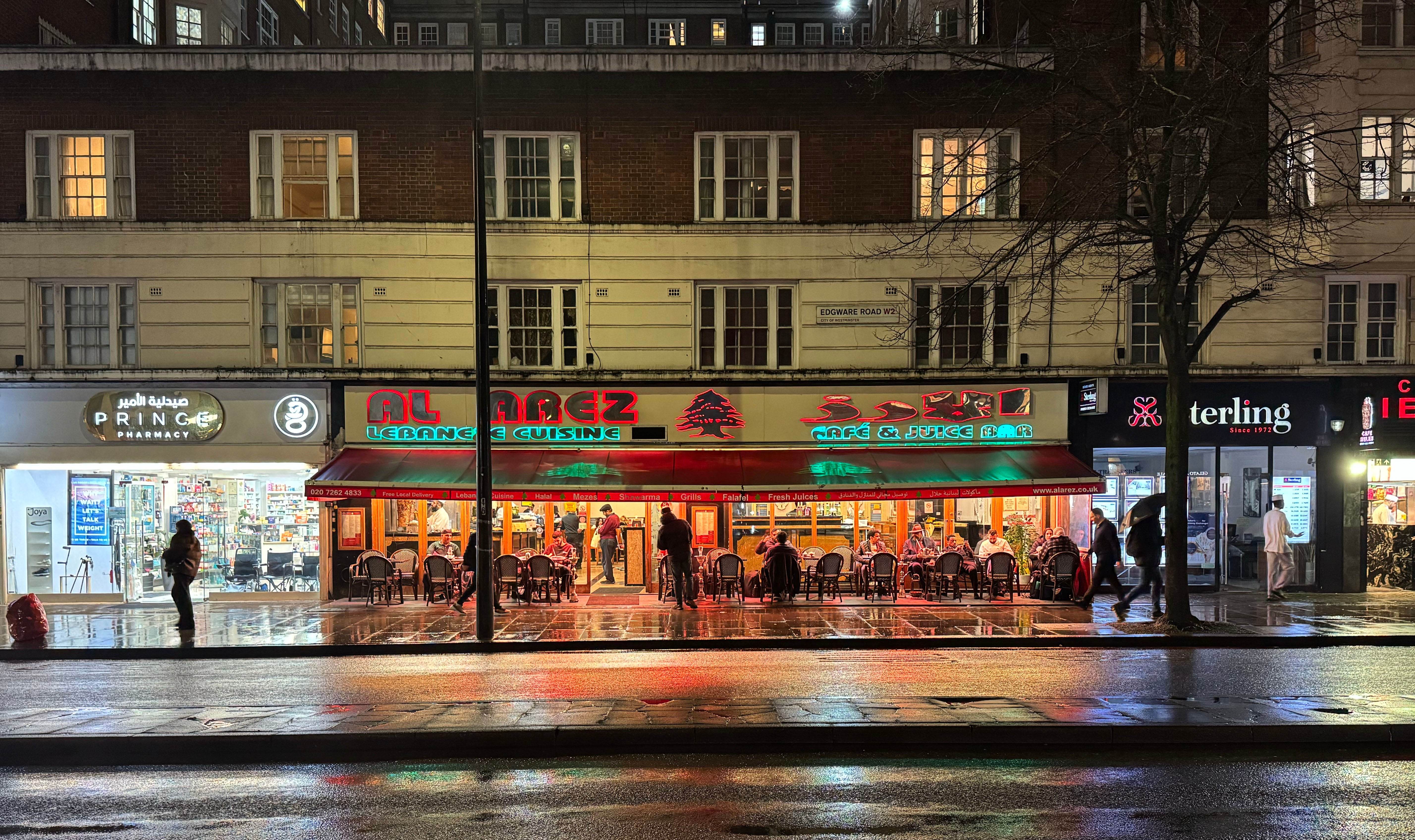 London’s Edgware Road, known for its Arab and Middle Eastern cuisine
