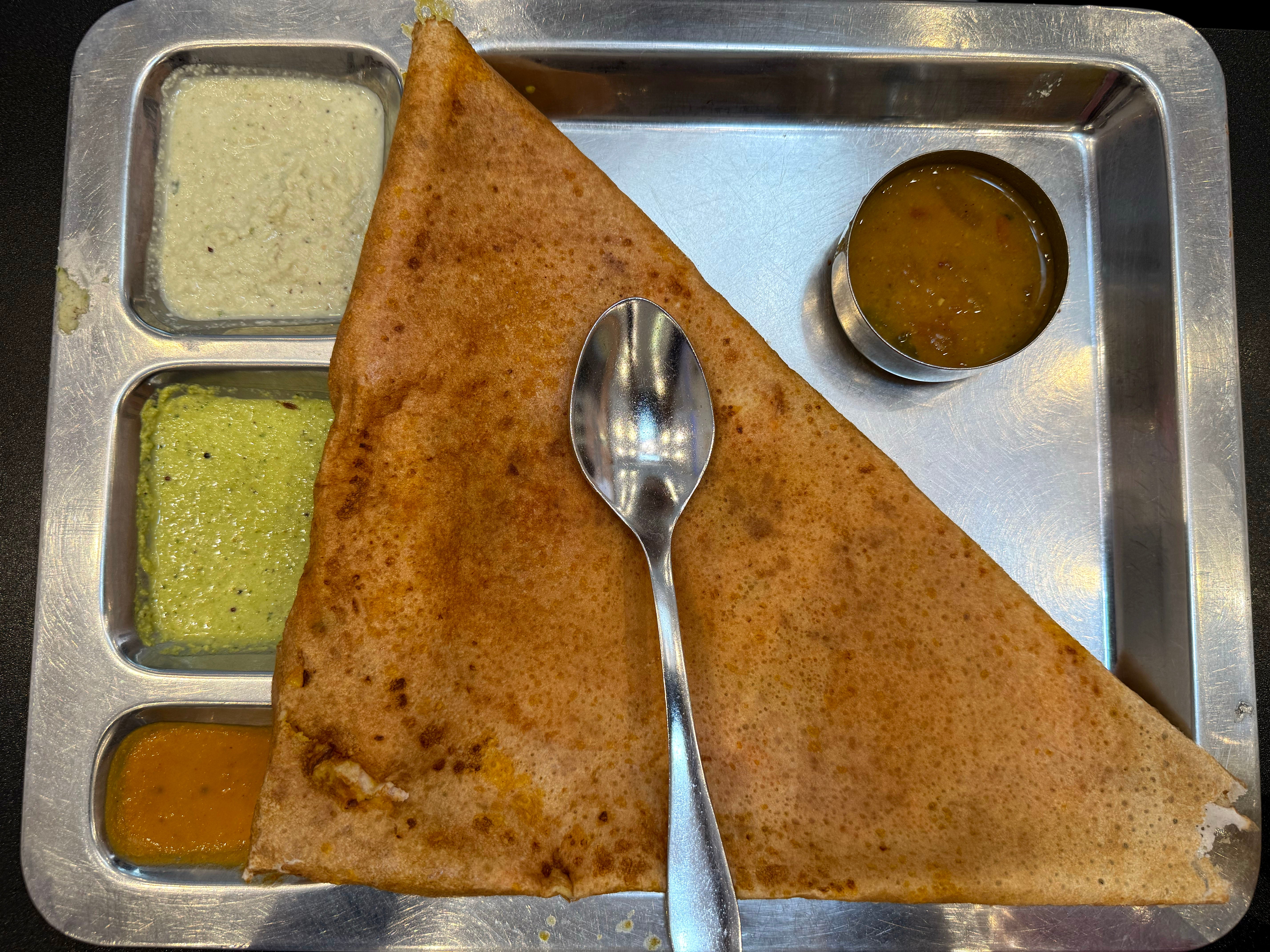 Queenie’s Mysore masala dosa stuffed with spicy mashed potatoes