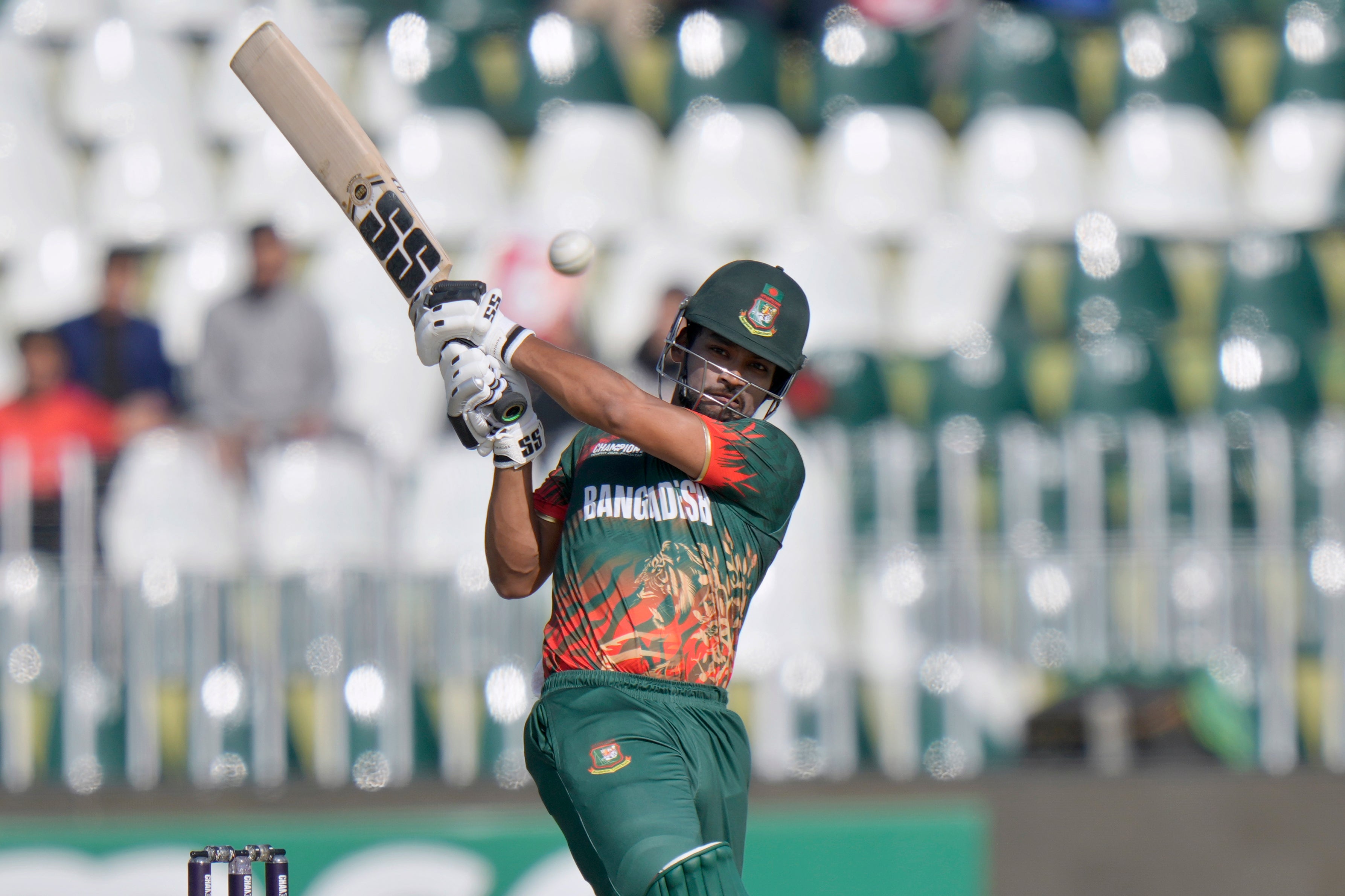 Najmul Hossain Shanto top-scored for Bangladesh against New Zealand (Anjum Naveed/AP)