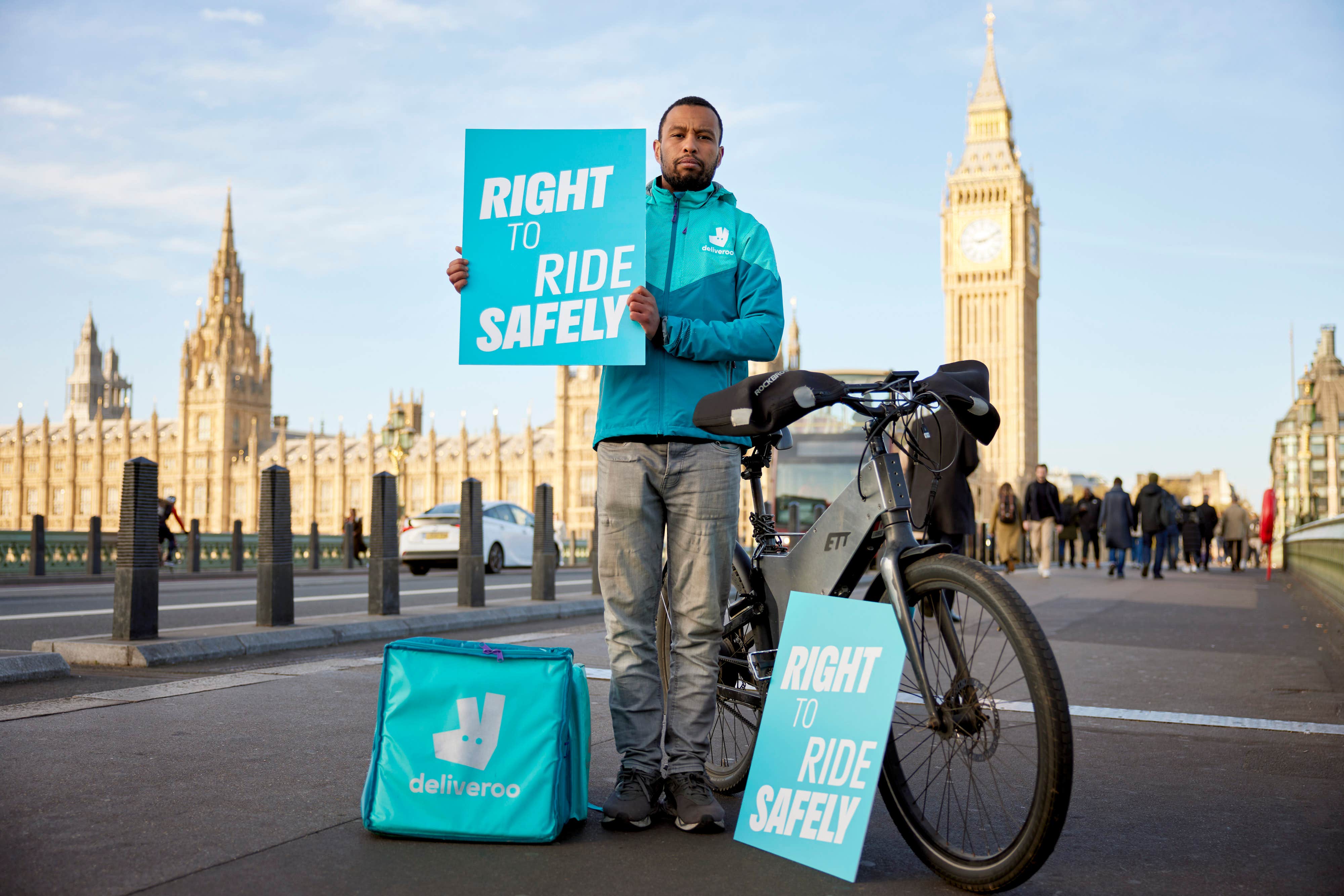 A joint letter from businesses including Deliveroo, Pizza Express and Morrisons has urged for the Home Secretary to give better protections to delivery riders in the new Crime and Policing Bill (Deliveroo/PA)