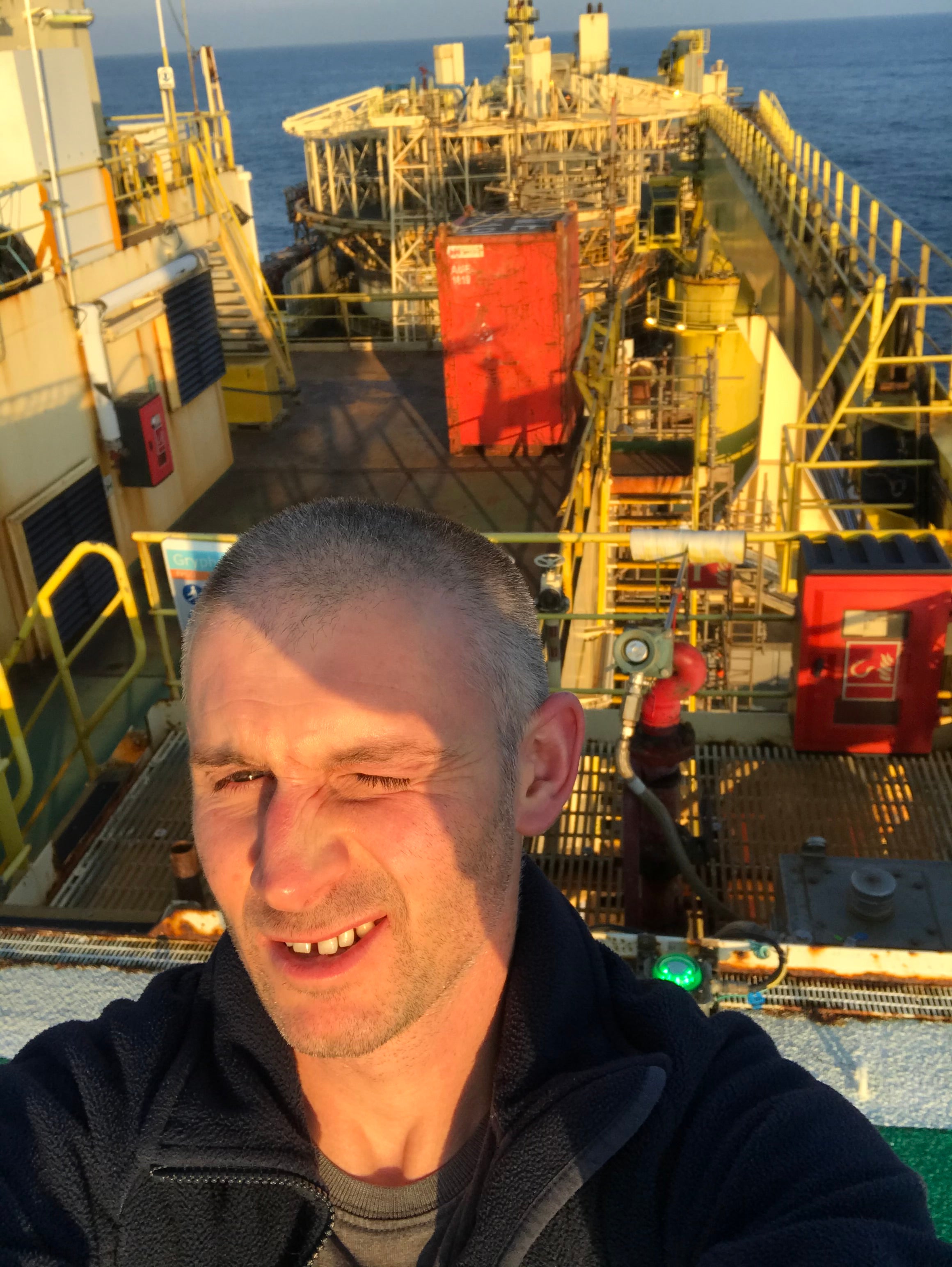 James has had to come to terms with quitting his job as a marine technician in the oil and gas industry