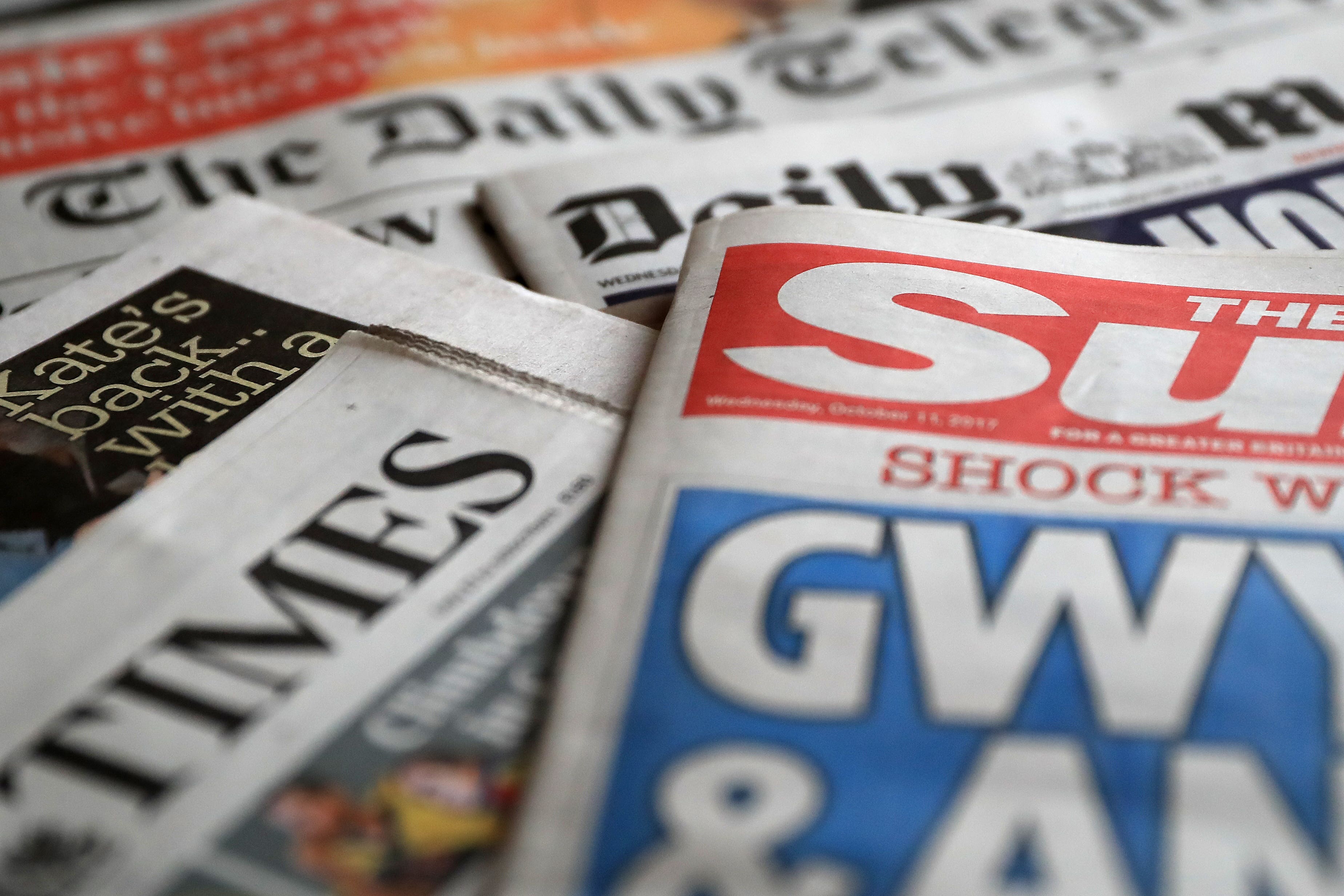 A collection of British newspapers (PA)