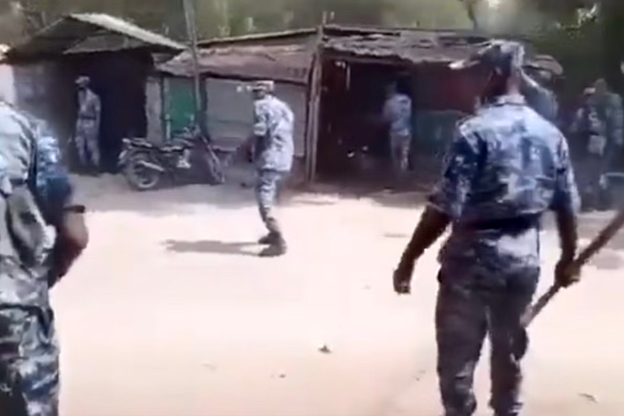 Still from a video shows the Bangladesh armed forces in action during violence on Monday