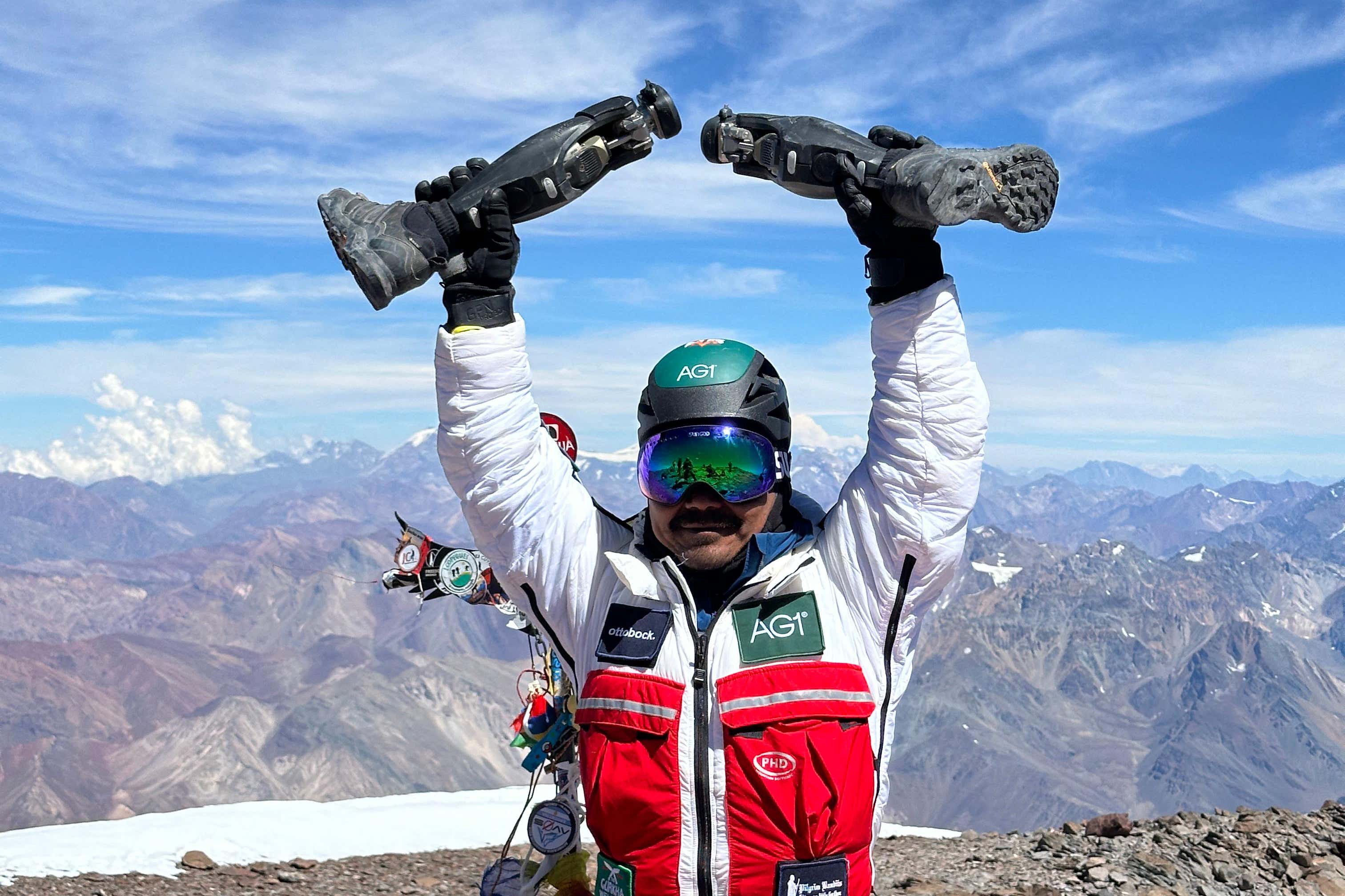Hari Budha Magar has successfully reached the summit of Mount Aconcagua (Rami Rasamny/Life Happens Outdoors/PA)