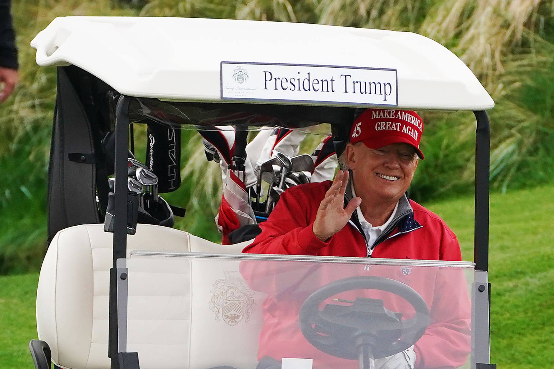 Donald Trump at Trump International Golf Links & Hotel in Doonbeg, Co Clare (PA)