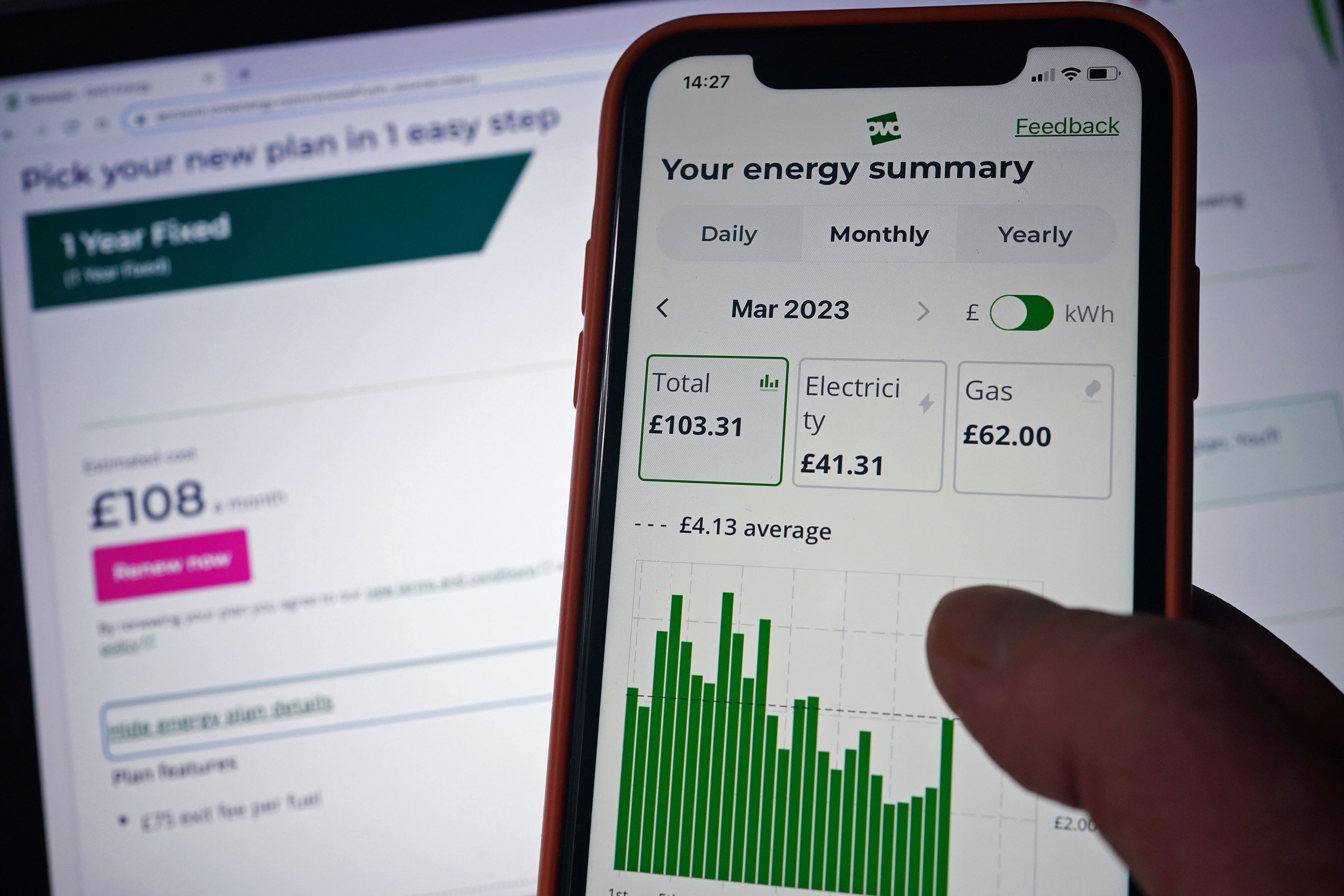 The energy regulator increased its price cap for a third consecutive quarter, equating to £111 for an average household per year (Yui Mok/PA)