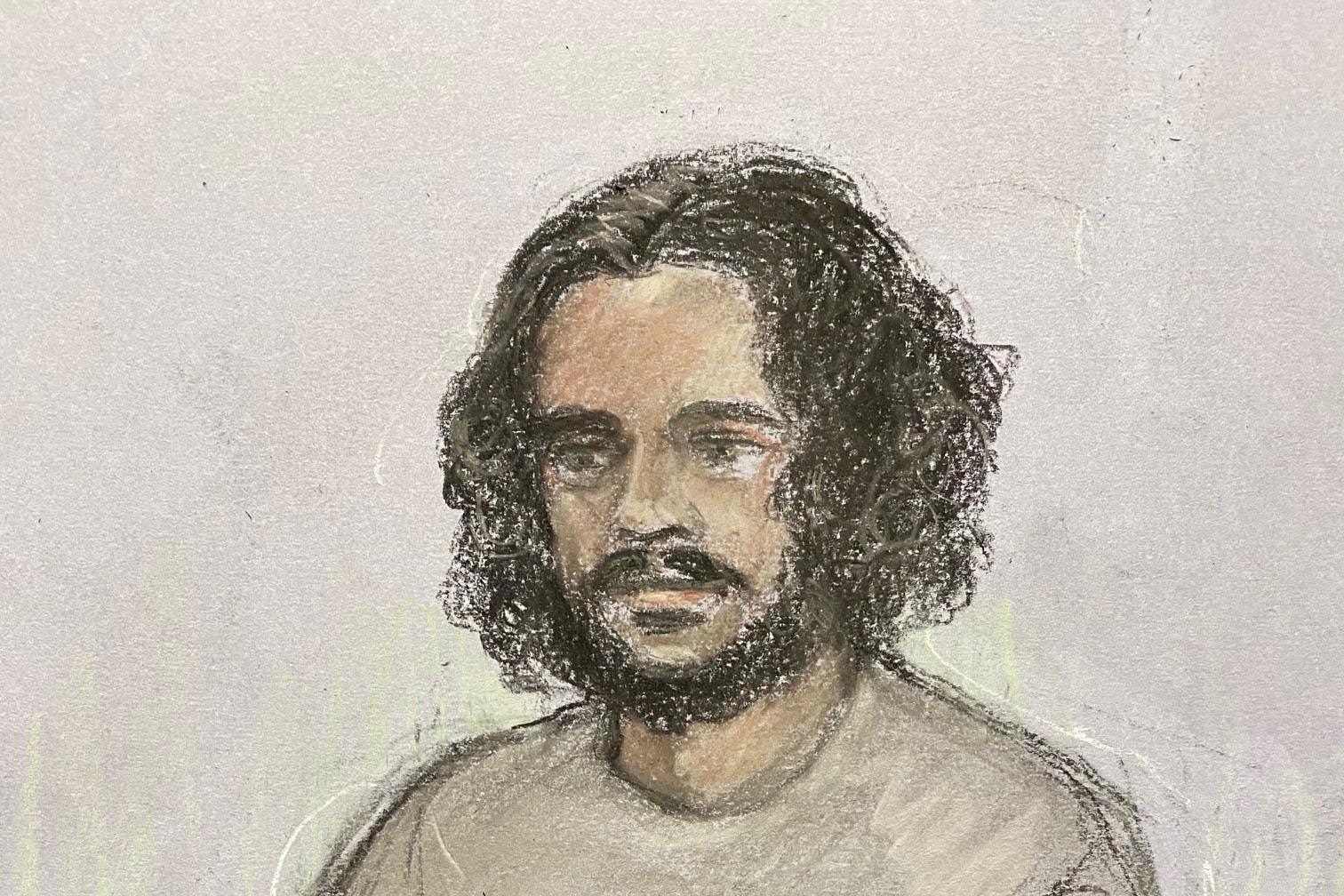 A court sketch of Edward Little from 2022 (Elizabeth Cook/PA)