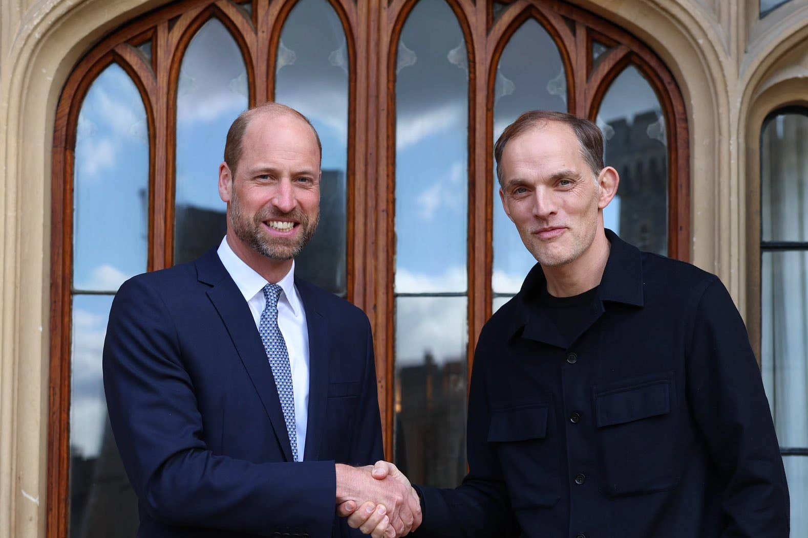 William was pictured shaking hands with Thomas Tuchel at Windsor (Kensington Palace/PA)