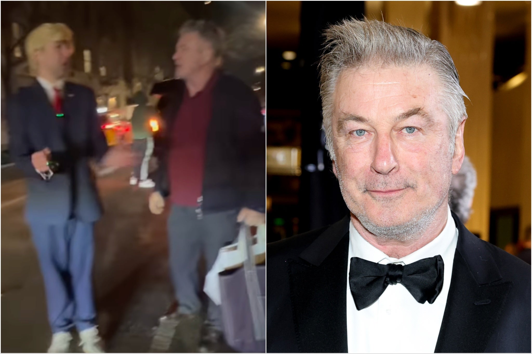Instagram comedian Jason Scoop (left) accosted Alec Baldwin while the actor was loading luggage into a waiting car