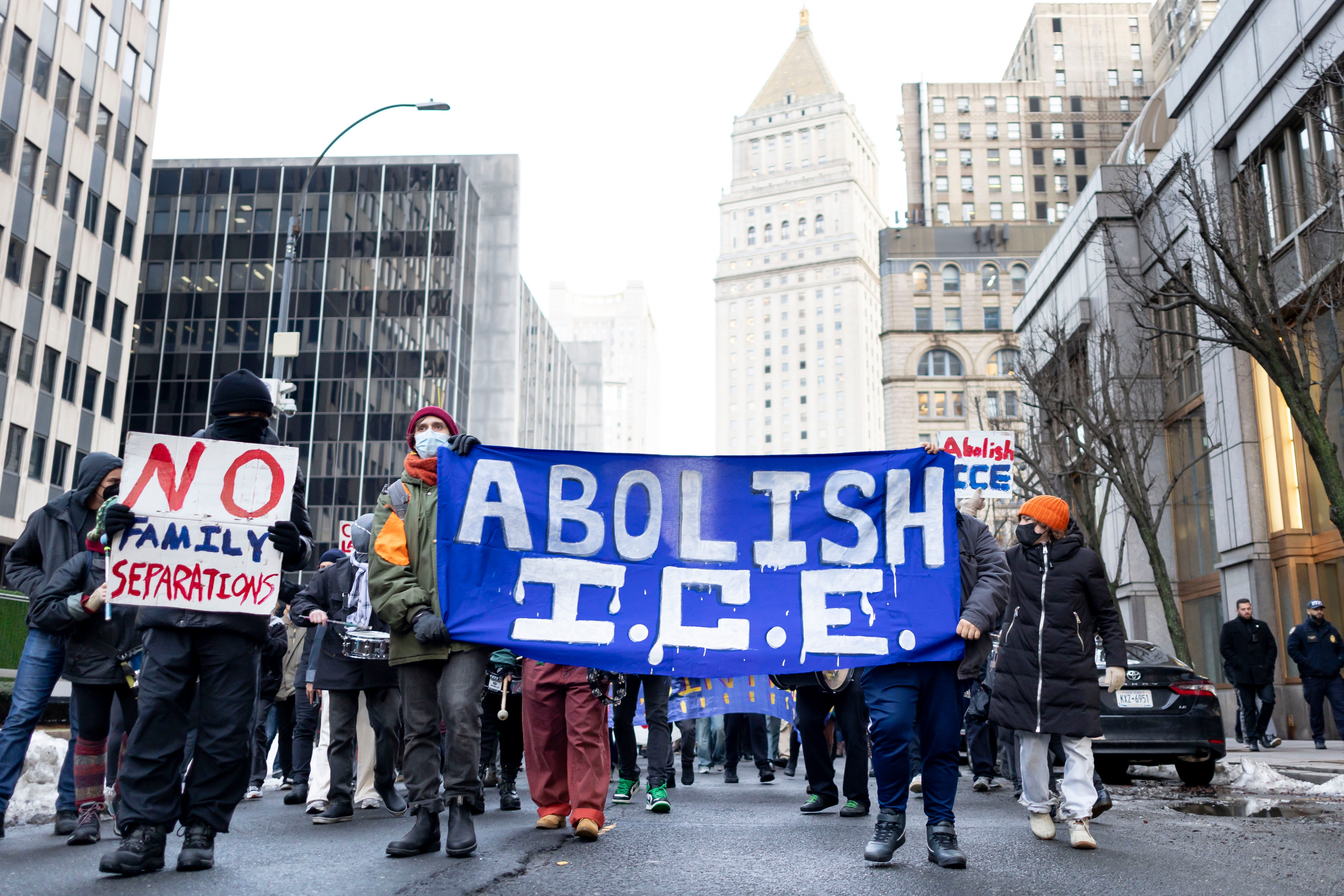 Protesters in New York marched against Trump’s anti-immigration agenda on February 13