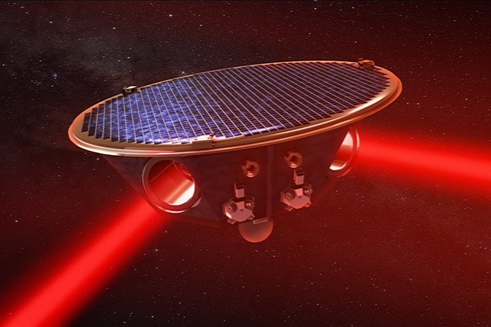 Artist’s impression of a project Lisa spacecraft (Max Planck Institute/PA)Max Planck Institute for Gravitational Physics)