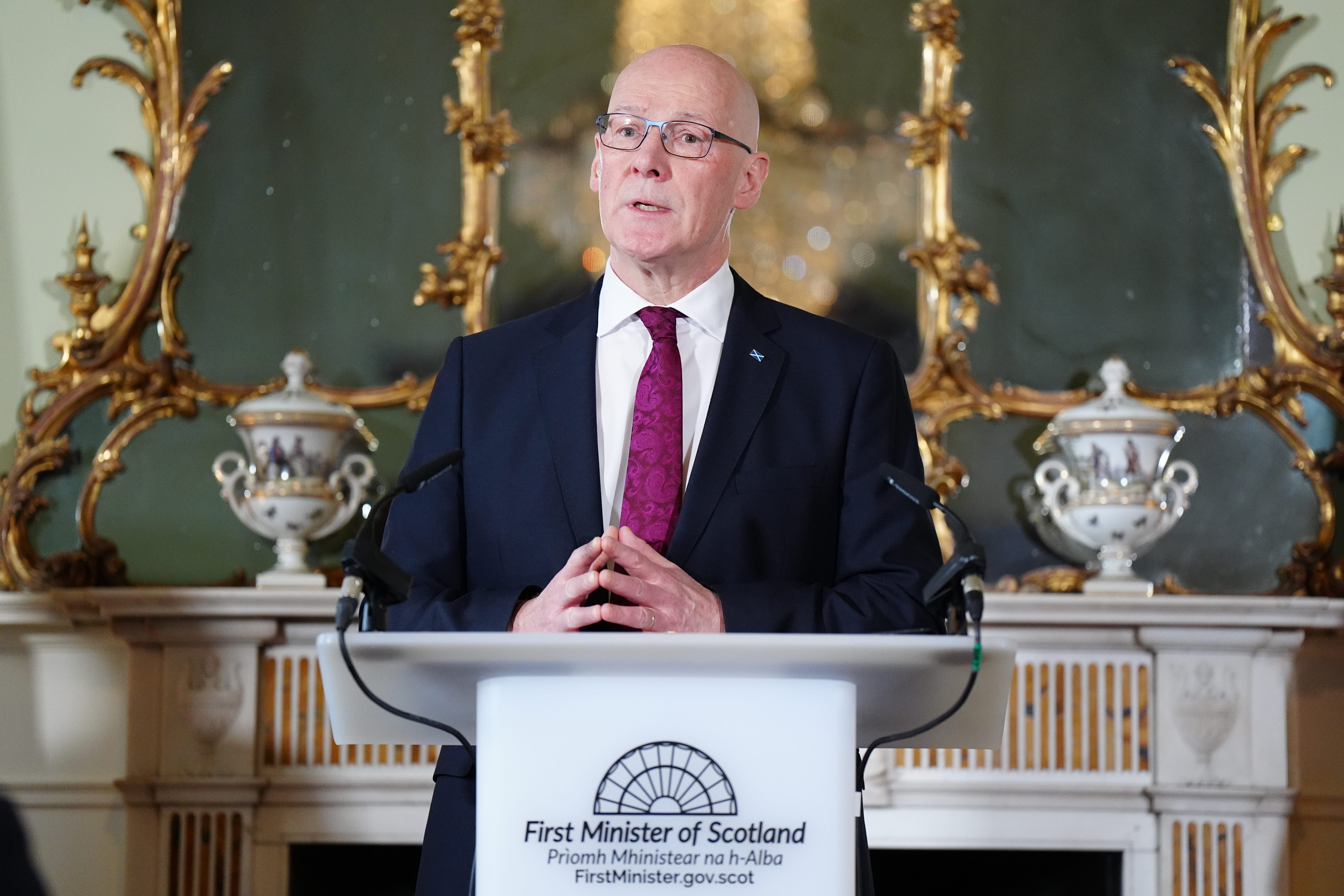 The First Minister was speaking from Bute House on Wednesday (Jane Barlow/PA)