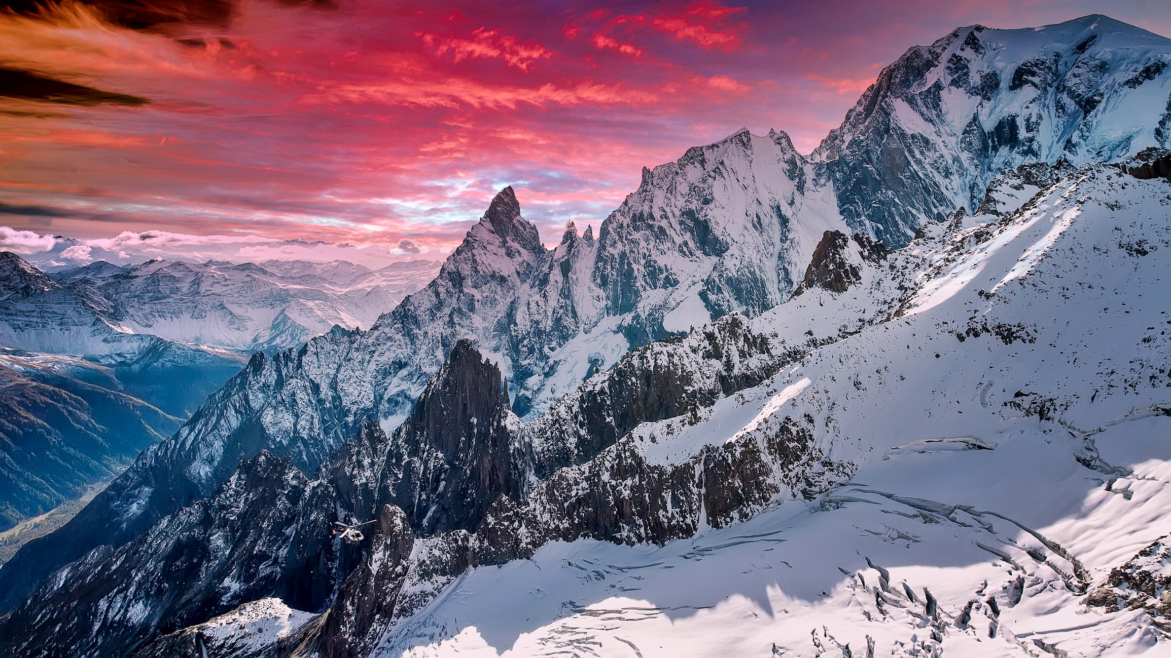 The imposing peaks of Mont Blanc