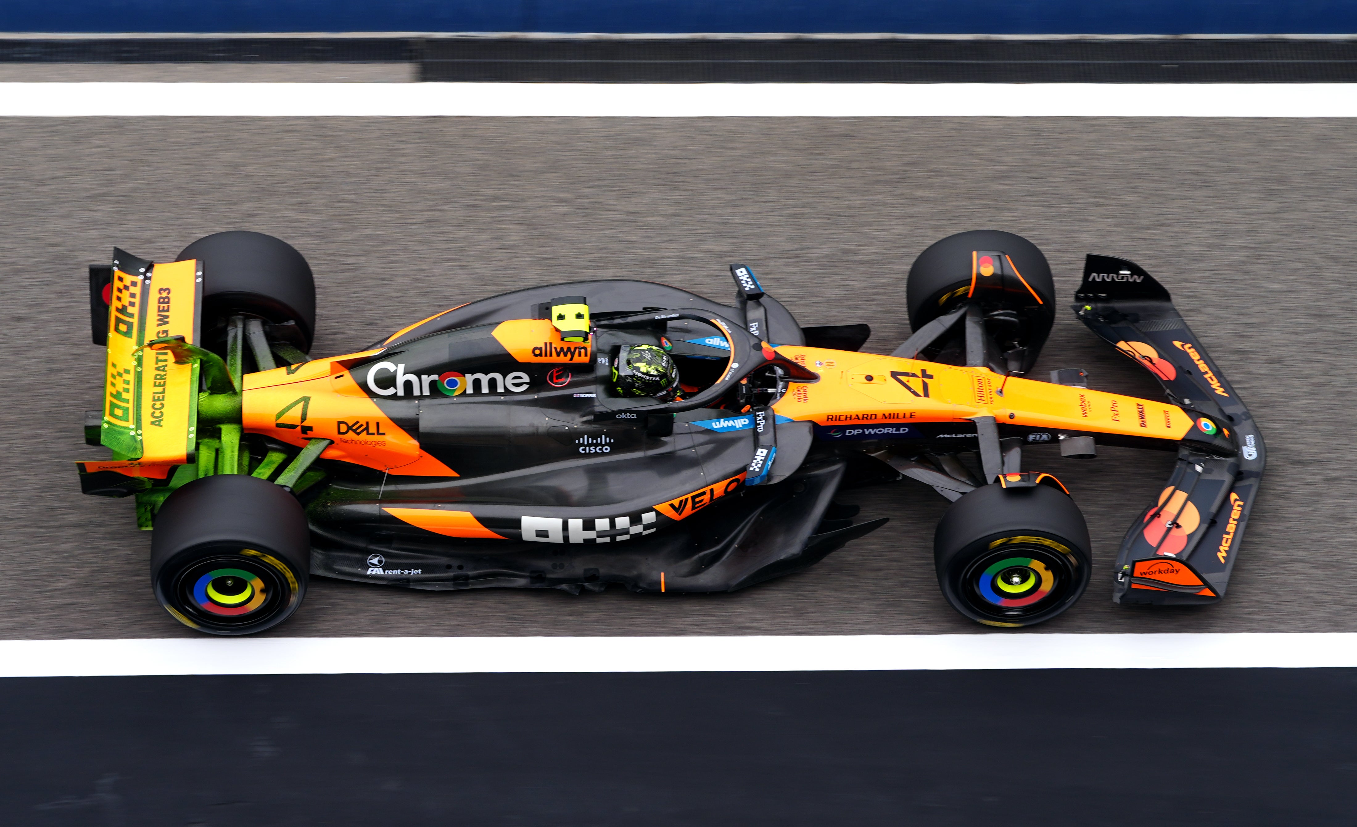 Lando Norris was quickest on day one of the test in Bahrain