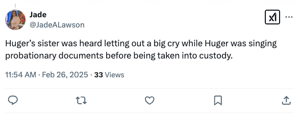 7News Maryland reporter says Huger's sister cried watching her sign probationary documents after her sentencing