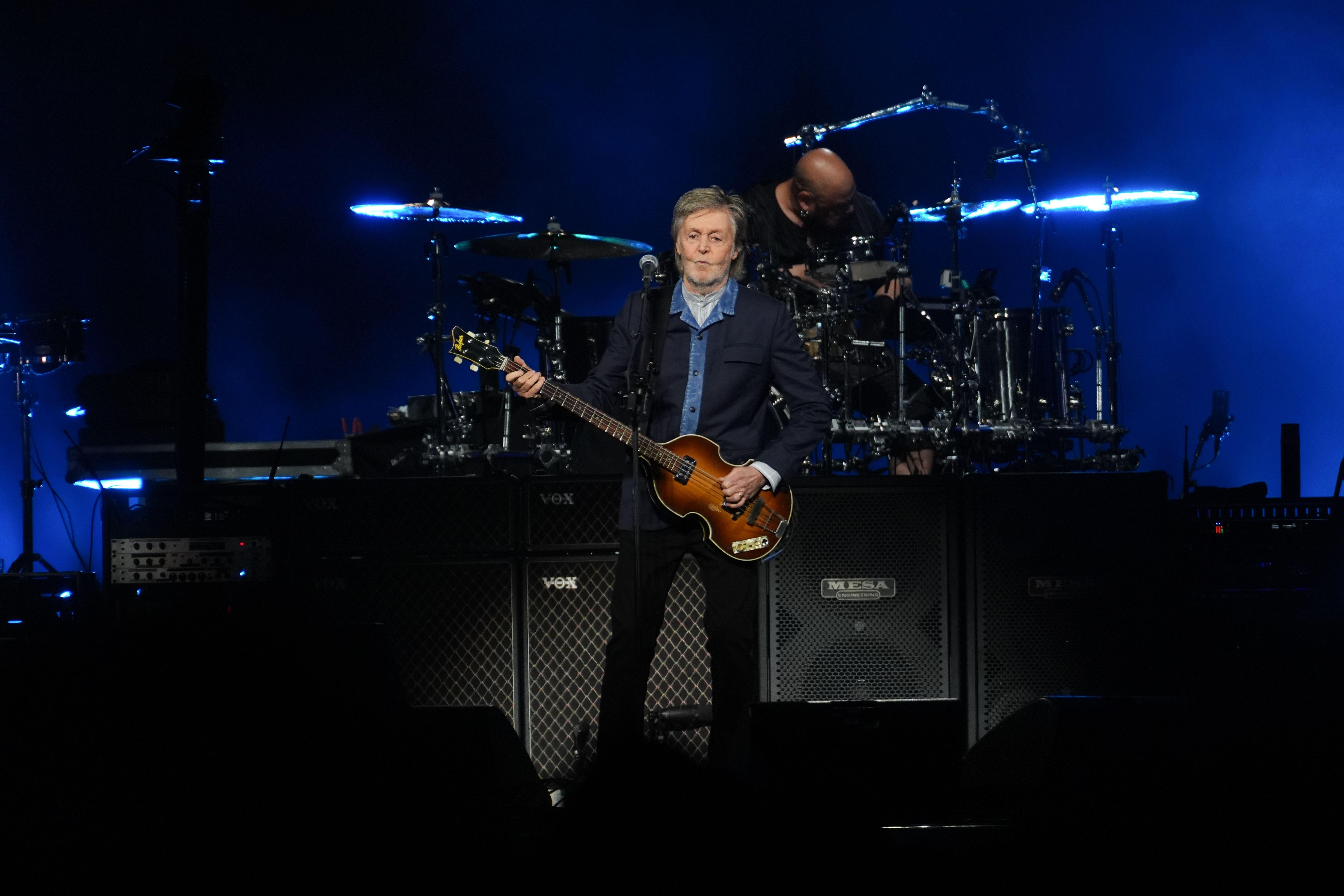 Paul McCartney performs on stage at the O2 arena in Greenwich