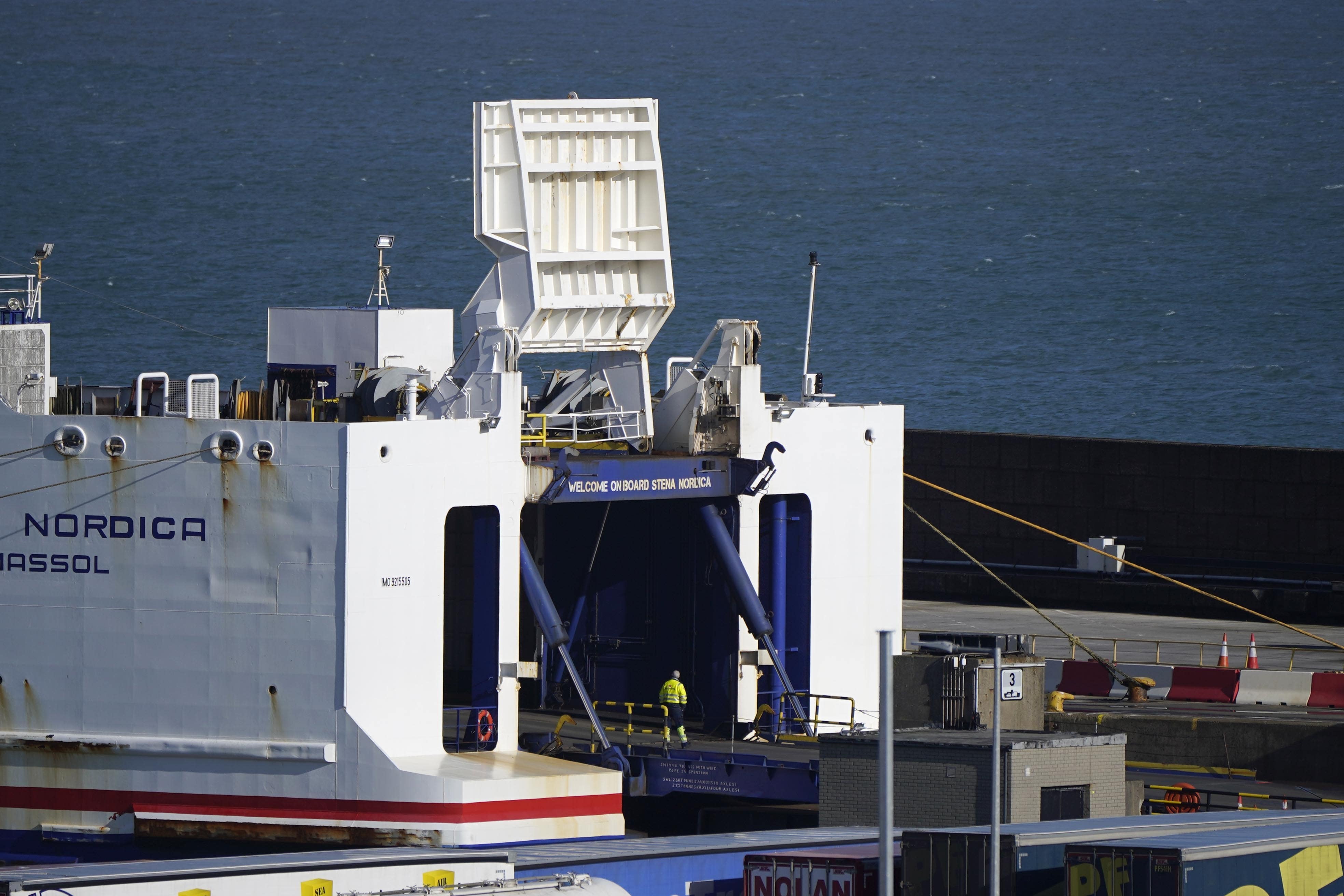 The Stena Nordica at Rosslare Europort, Co Wexford (Niall Carson/PA)