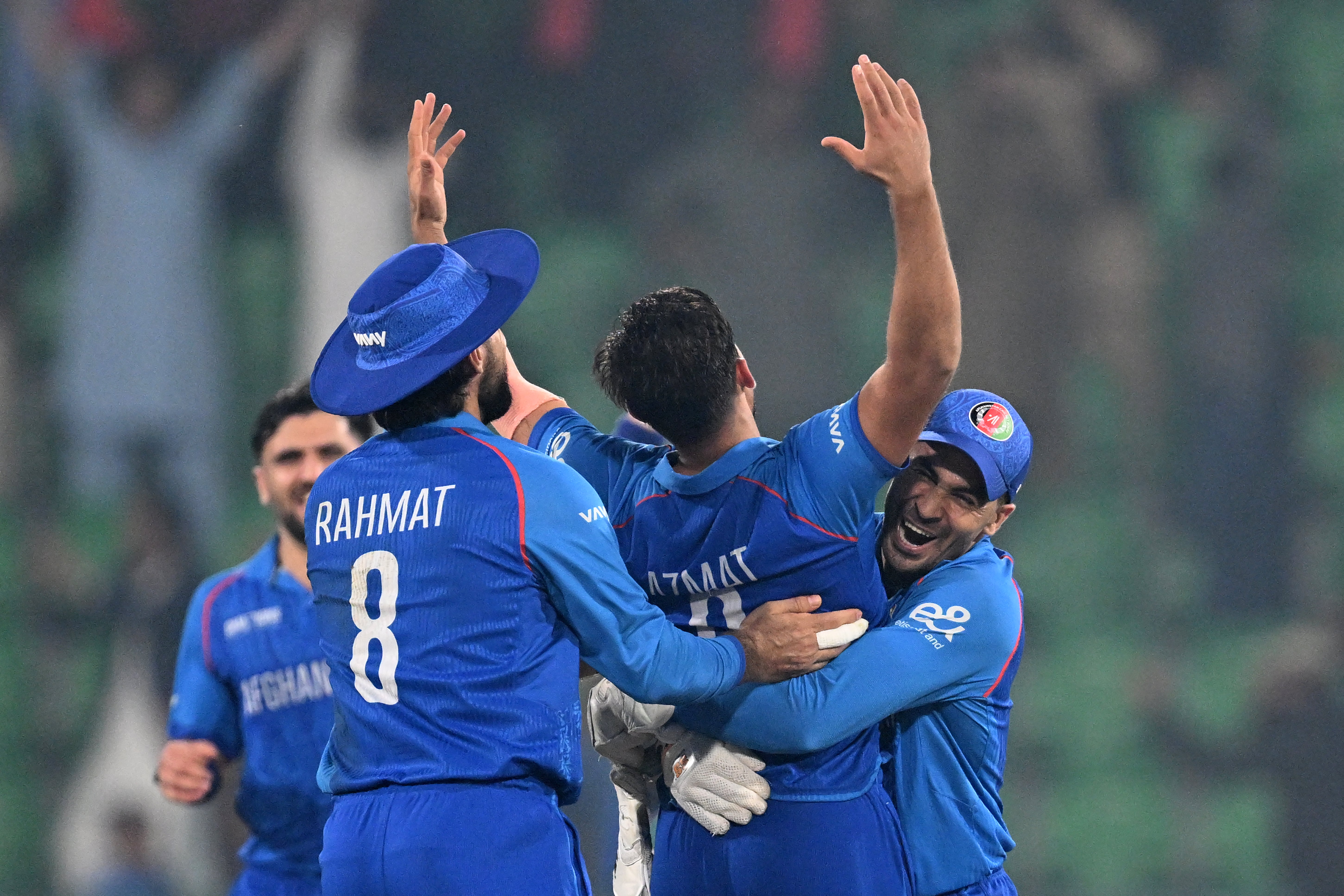 Afghanistan celebrate a famous win over England