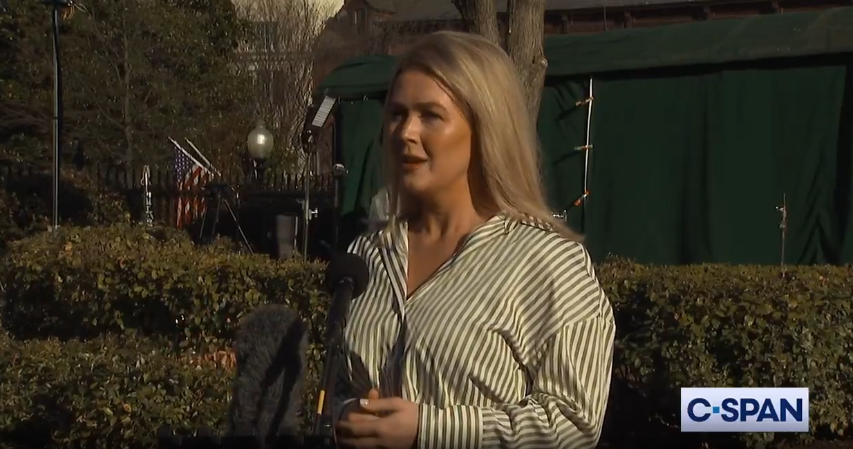 White House press secretary Karoline Leavitt rails against the press for being "obsessed" with the identity of new DOGE administrator Amy Gleason.