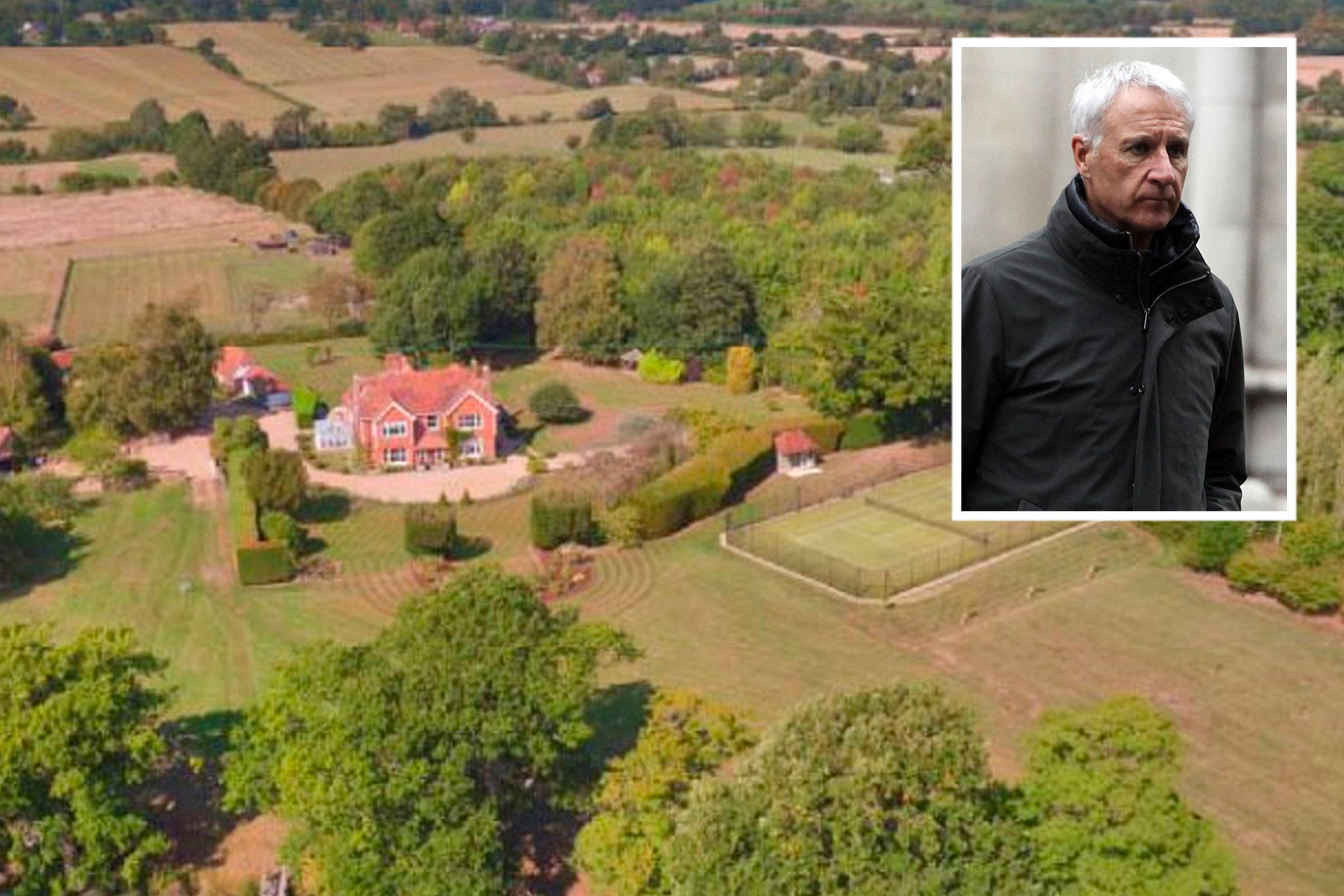 Jeremy Cowdrey first fell out with his neighbour over claims his tennis court trespassed onto land she owns