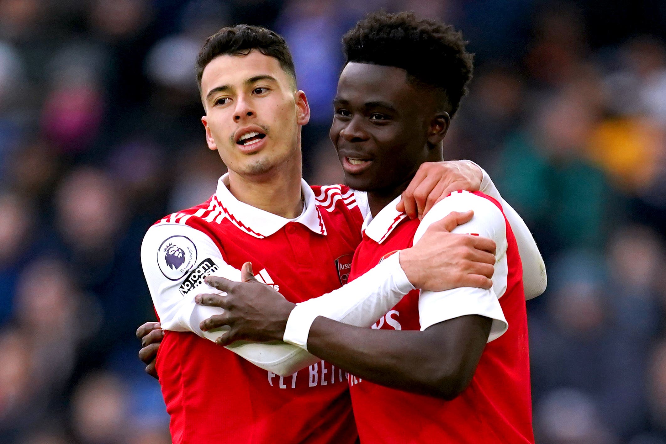 Gabriel Martinelli (left) and Bukayo Saka are among a clutch of injured forwards at Arsenal