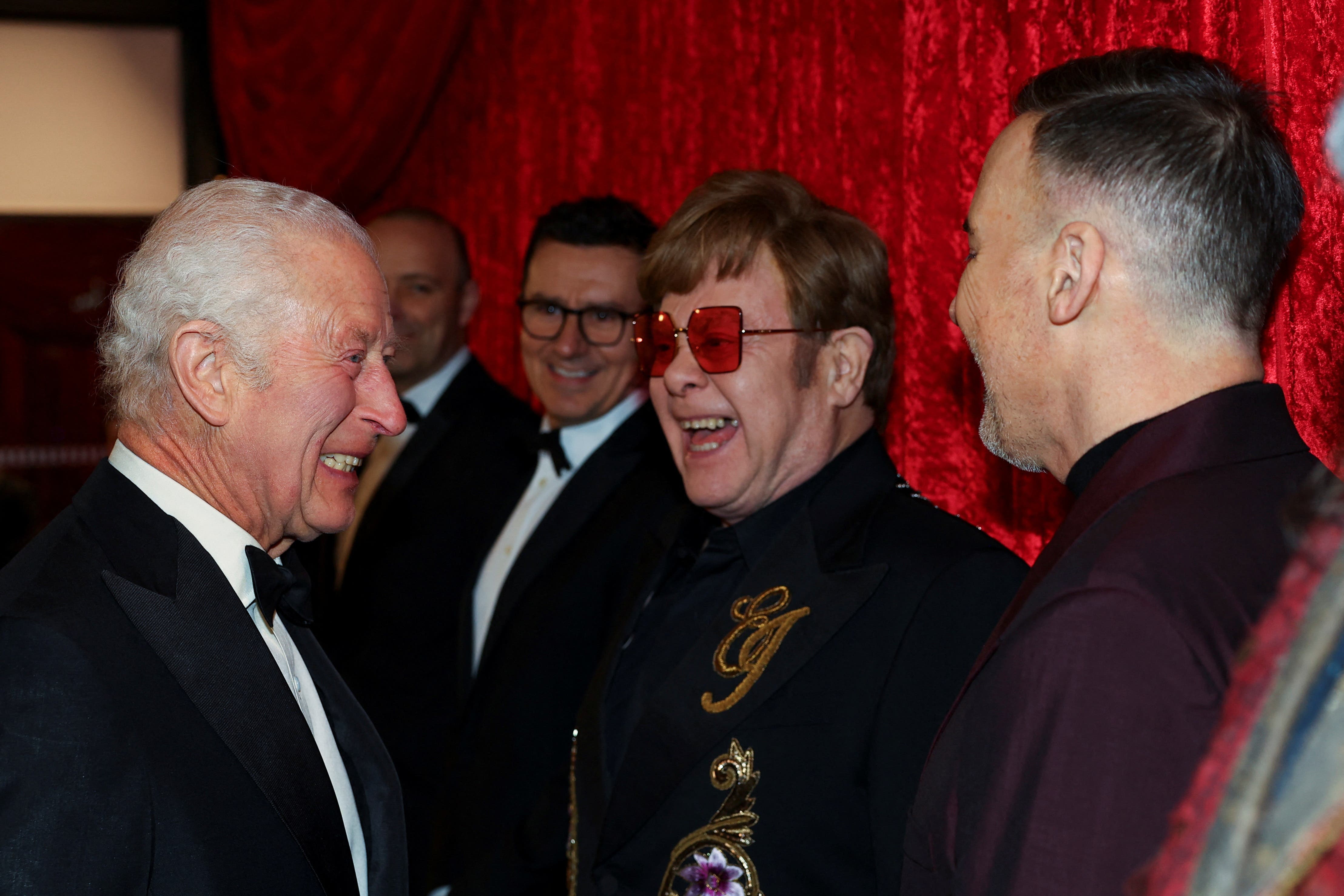 The King met Sir Elton John and husband David Furnish at last year’s event (Toby Melville/PA)
