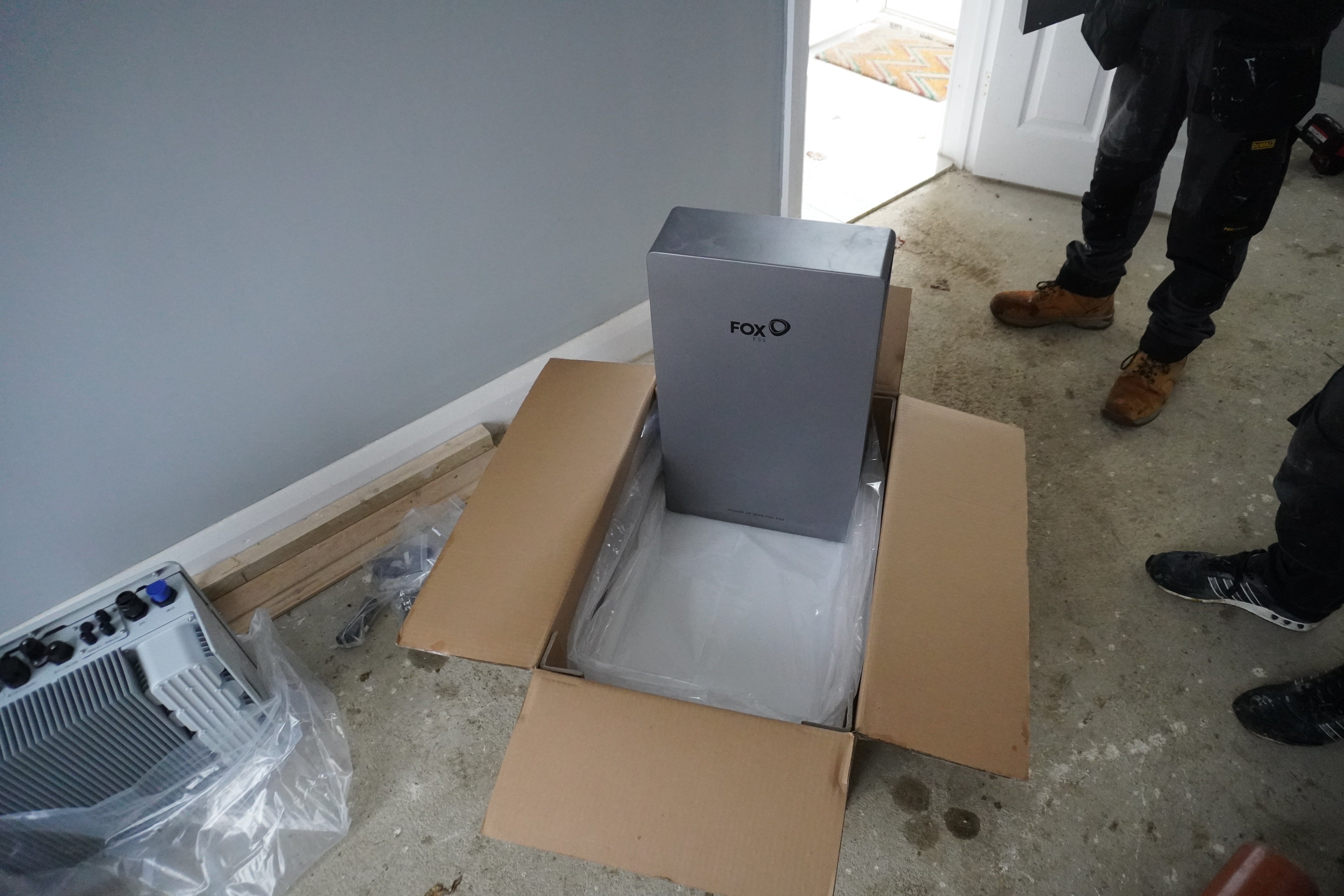 <p>A solar battery ready to be fitted at a house in Watford</p>
