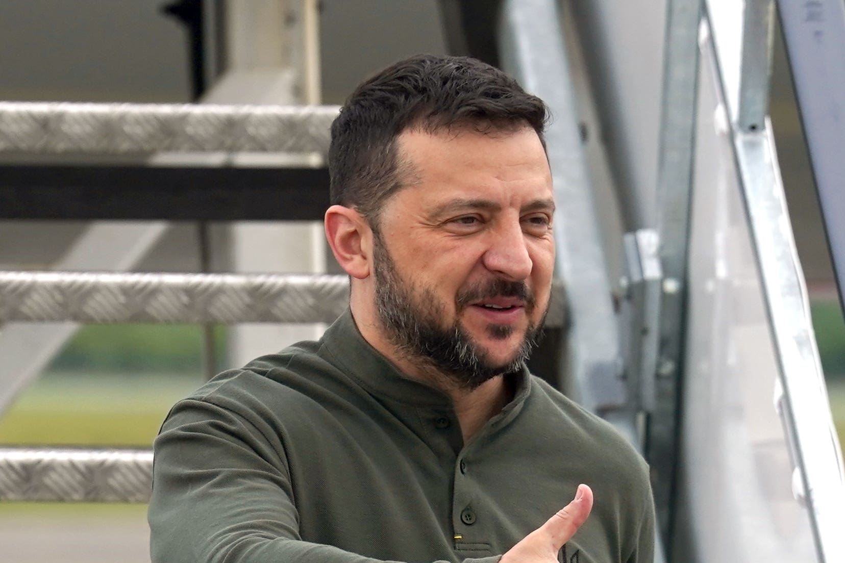 Ukrainian President Volodymyr Zelensky visited Shannon Airport, Co Clare, last July (PA)