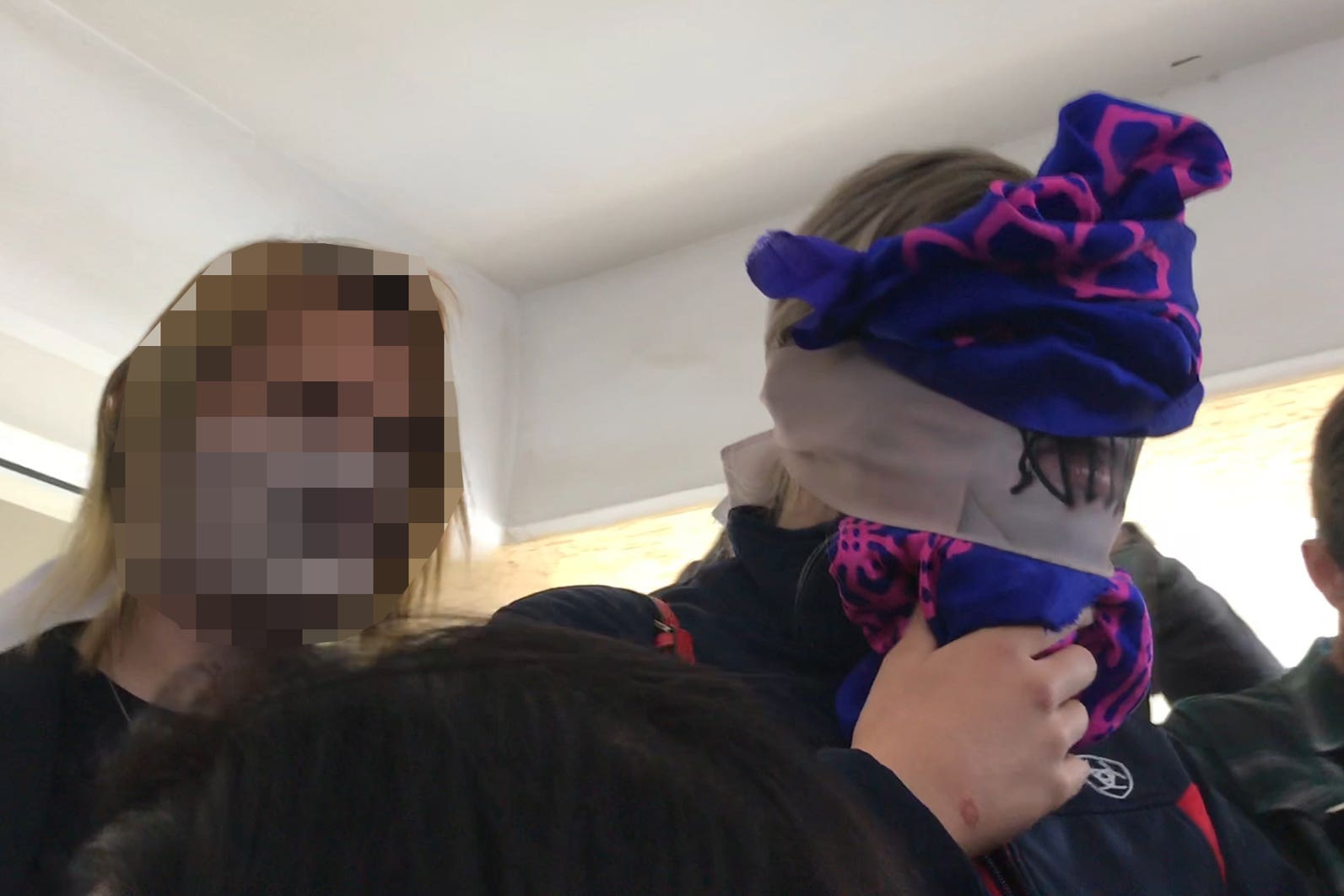 Screengrab taken from video of a British teenager, who cannot be named, and her mother, left, leaving Famagusta District Court during the previous trial (PA)