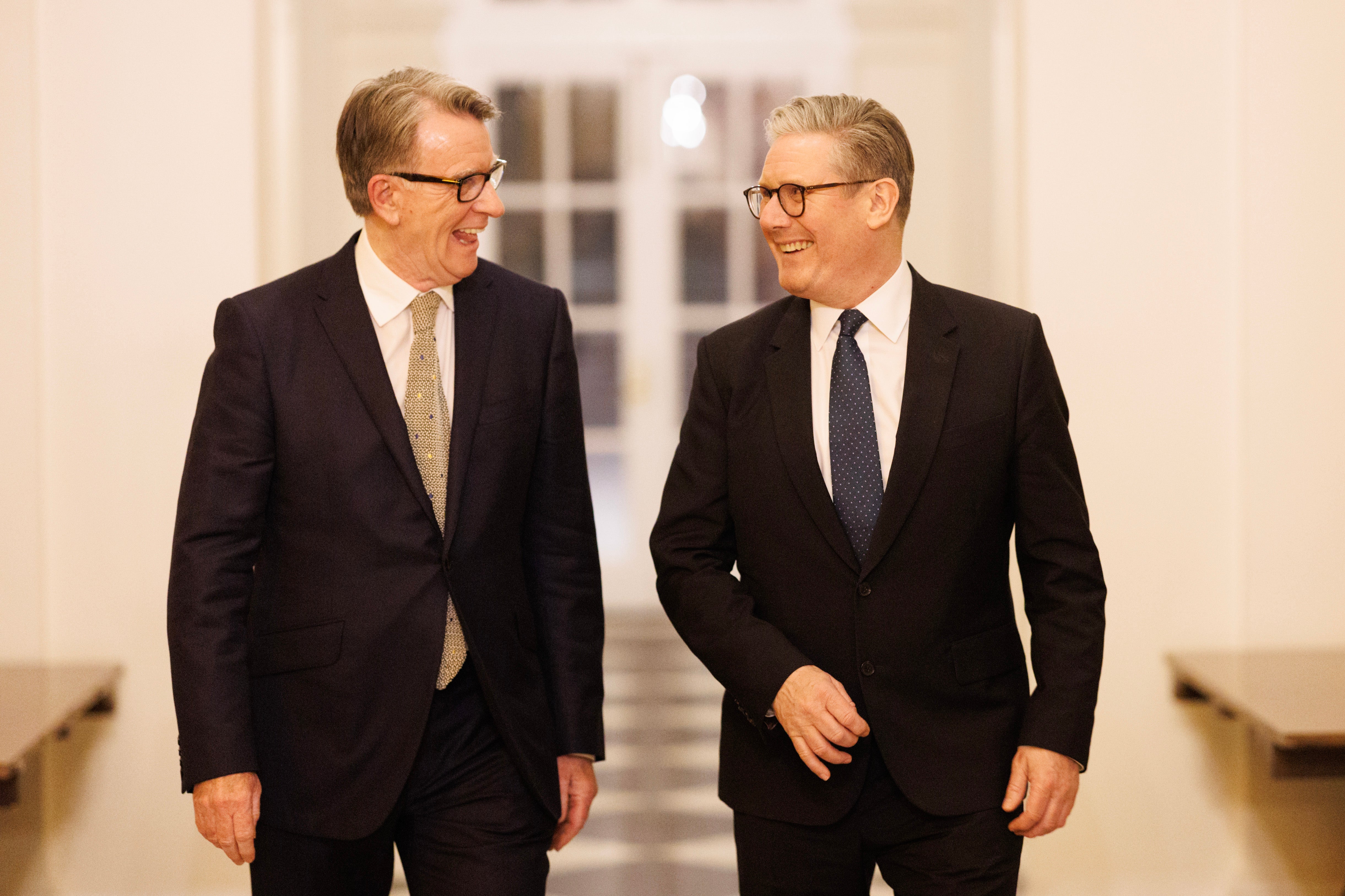 Keir Starmer (right) with Lord Mandelson (left)