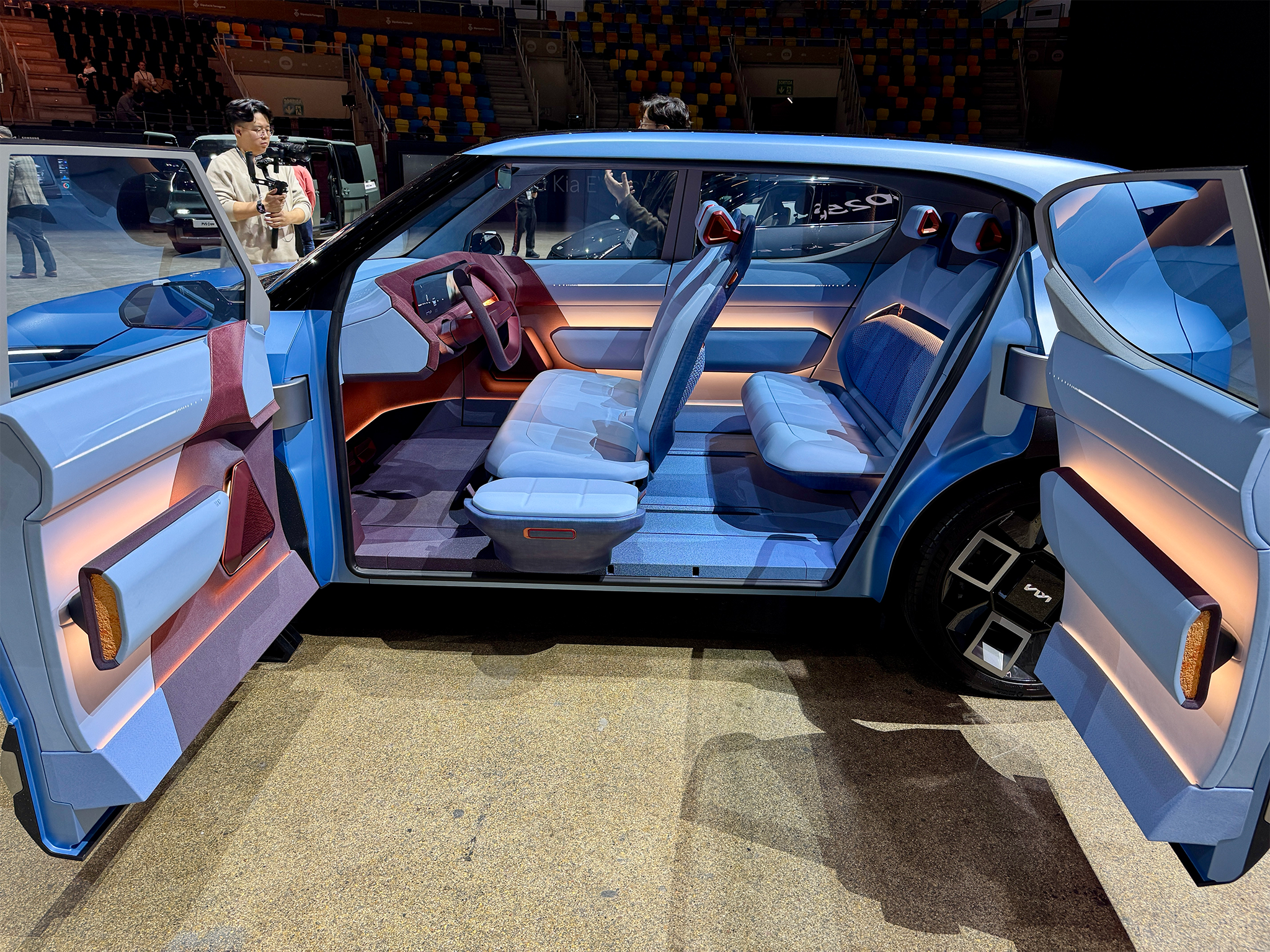 The concept features a fold-up rear seat and sliding front bench, plus removable cushions and speakers that can be used outside of the car