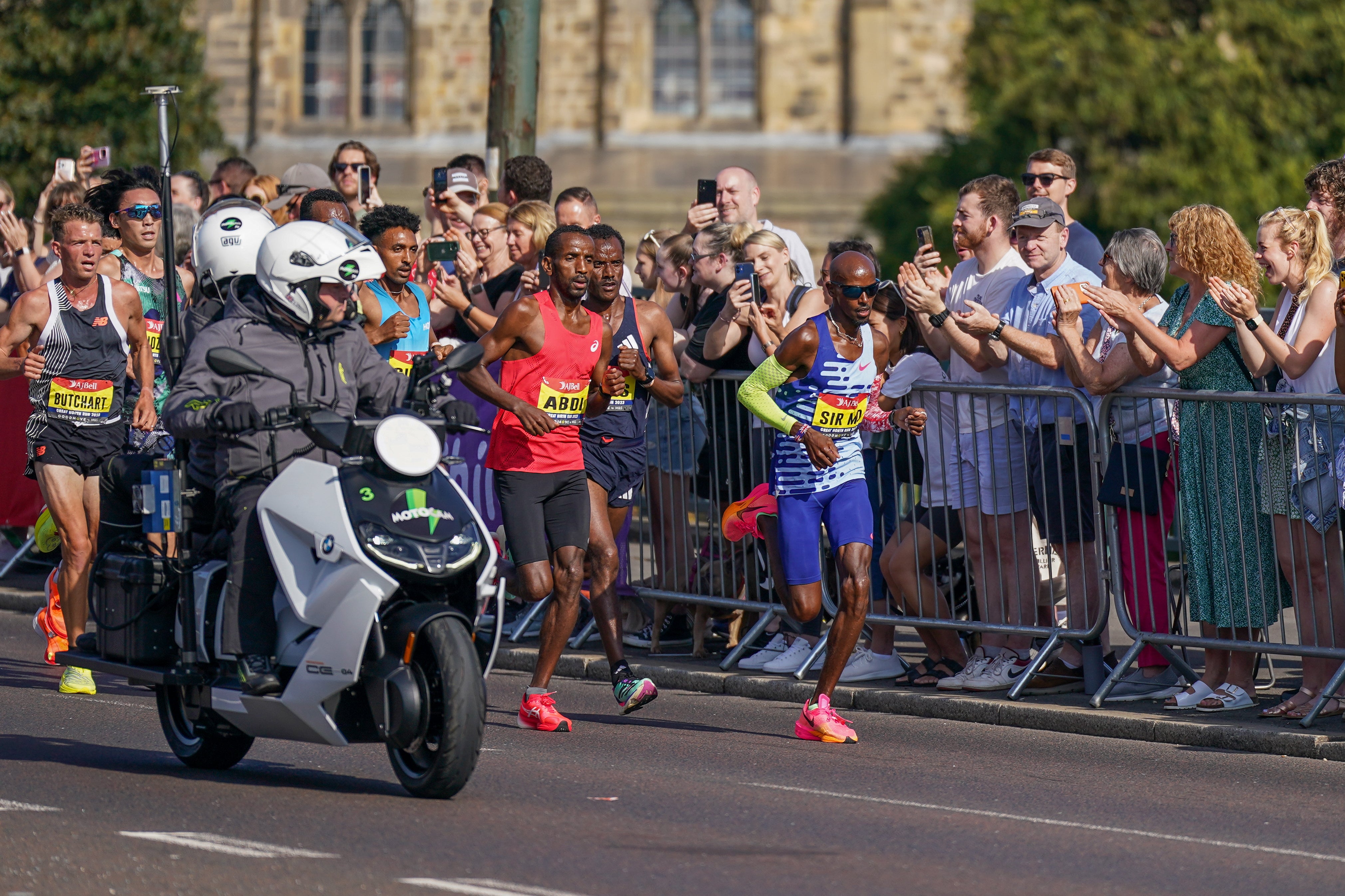 Mo Farah in his final professional race at the AJ Bell Great North Run in 2023