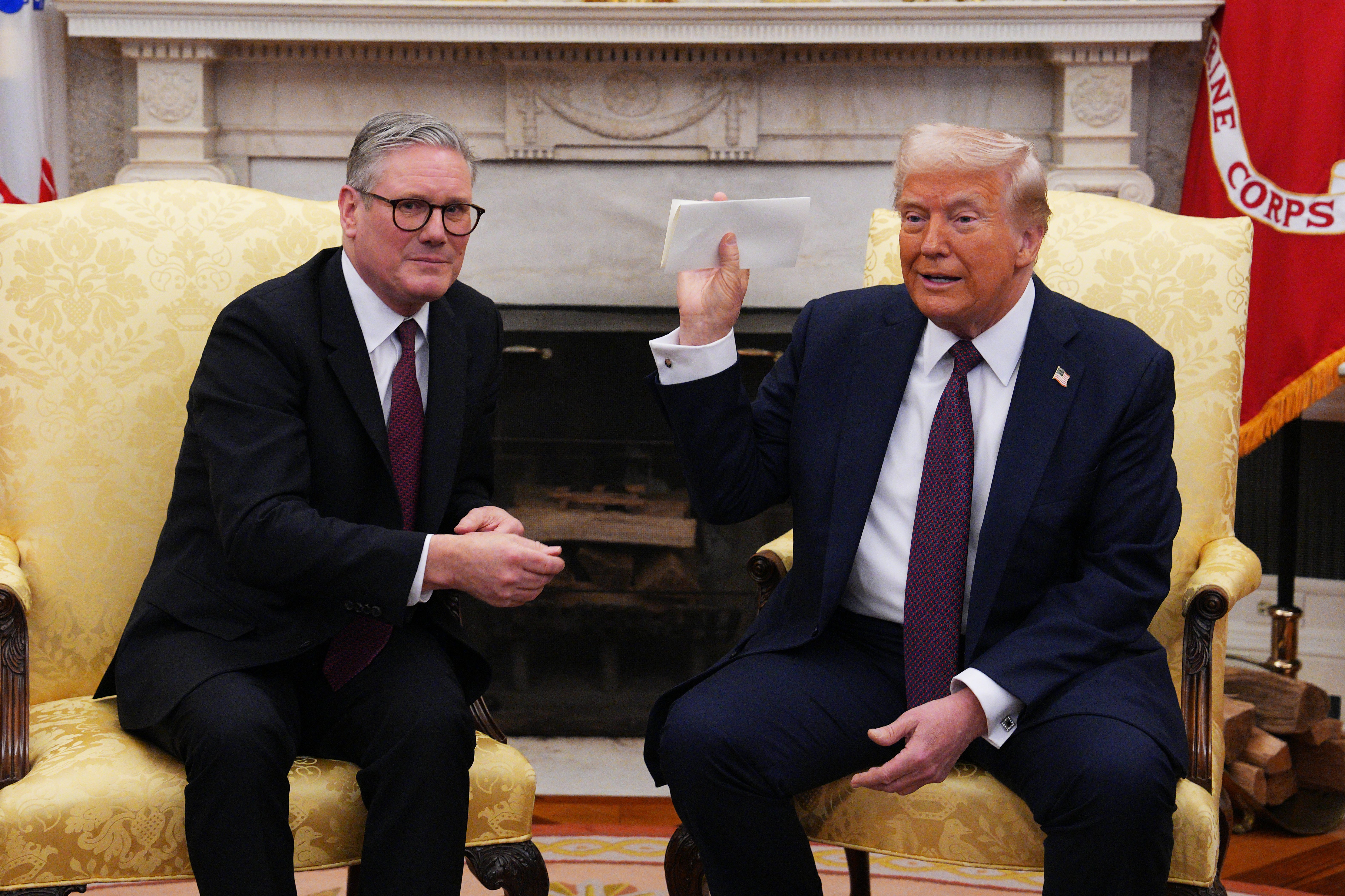 US President Donald Trump meeting Prime Minister Sir Keir Starmer in the Oval Office at the White House (PA)