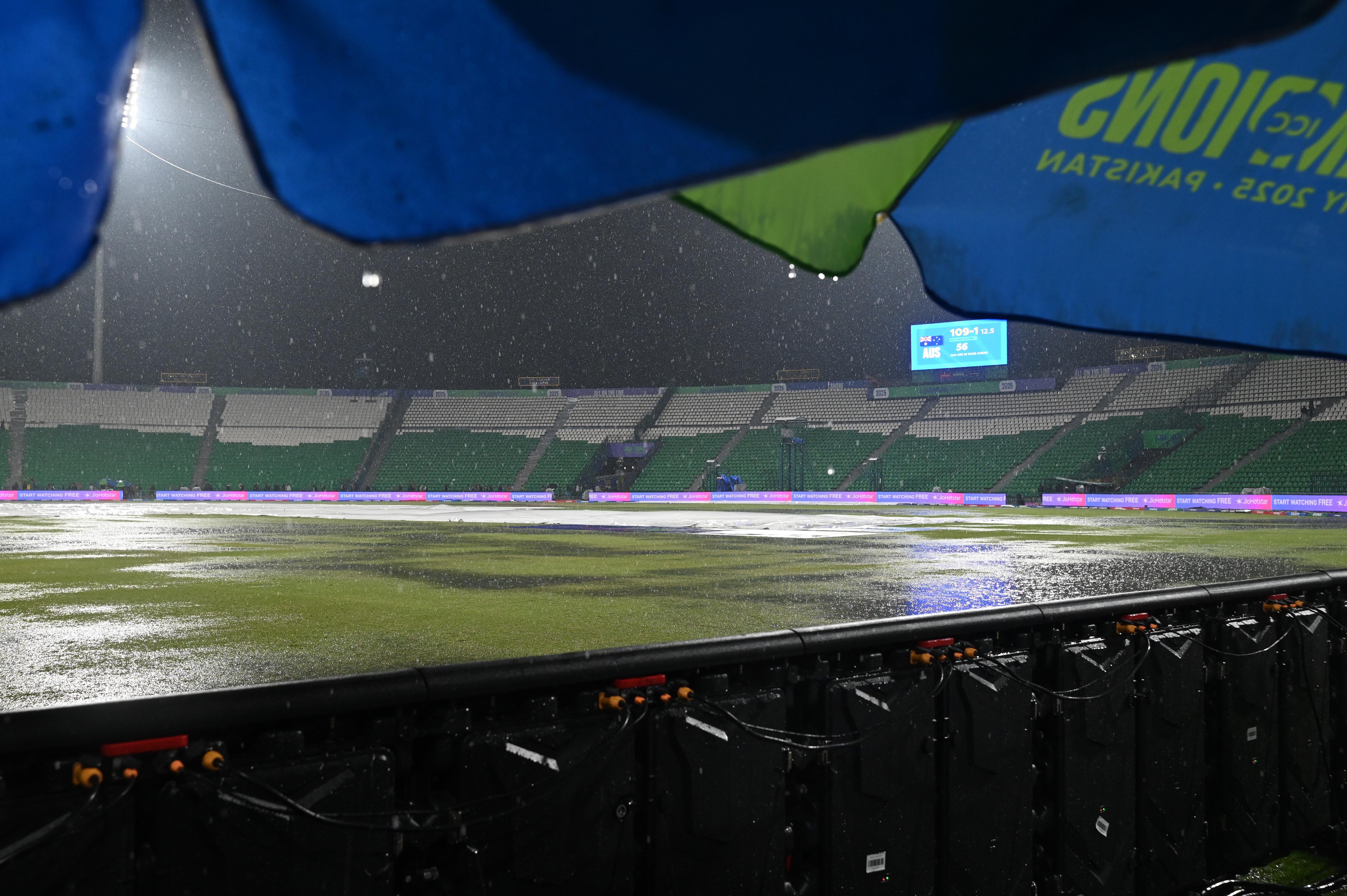 Heavy rain ended the contest prematurely in Lahore