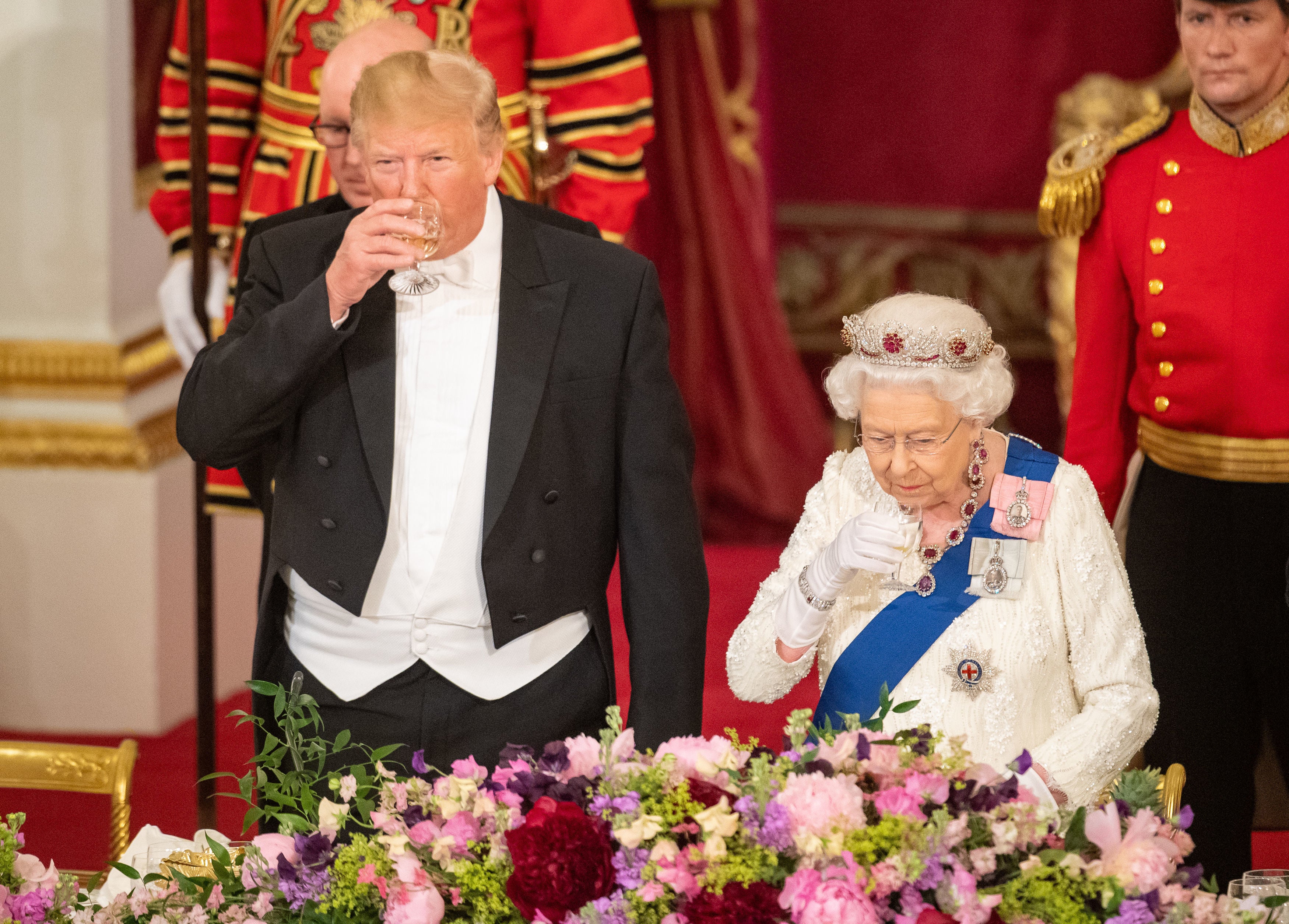 Donald Trump and the late Queen Elizabeth II