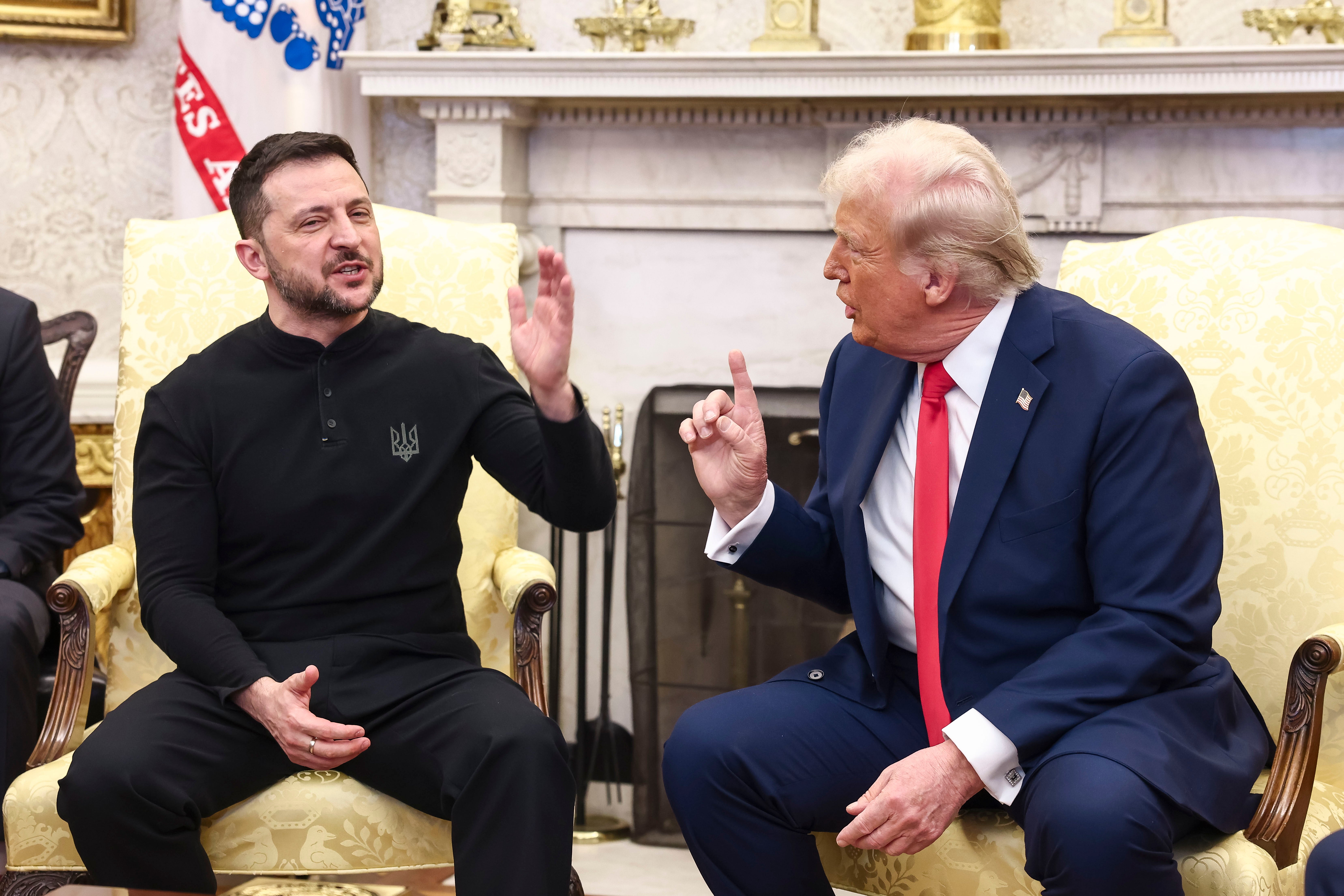 Moments after saying he wanted to be remembered as a ‘peacekeeper’ Trump raised his voice and accused Zelensky of “gambling with World War III’