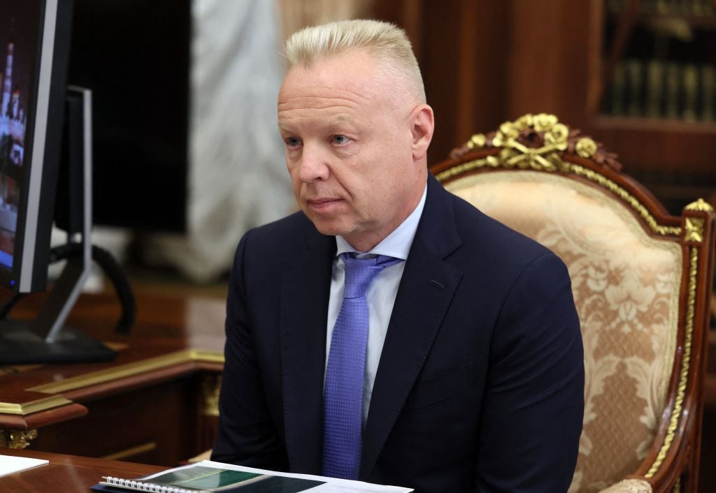 Dmitry Mazepin, attending a meeting with Russian President Vladimir Putin in Moscow in November 2022