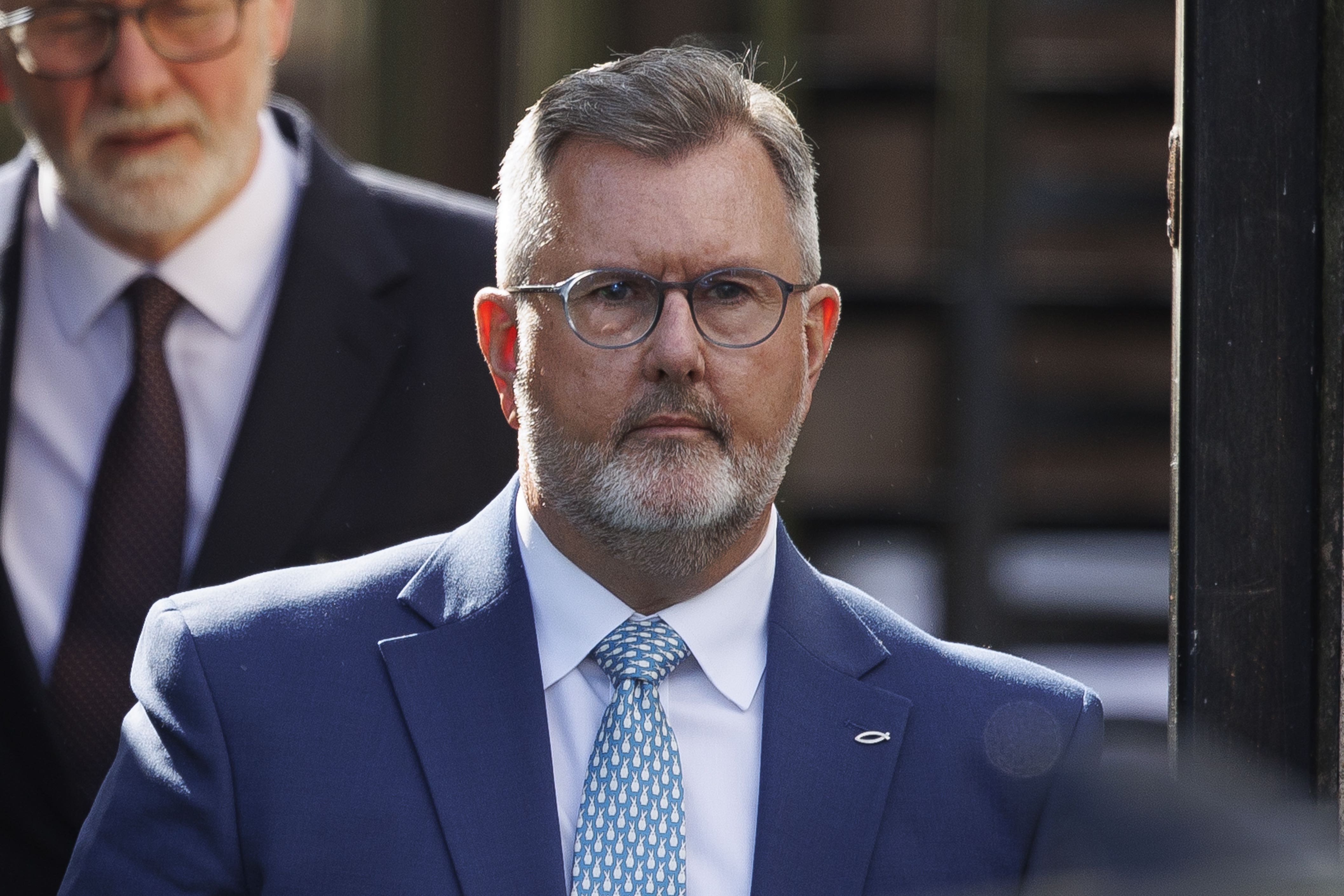 The former DUP leader has pleaded not guilty to 18 offences (Liam McBurney/PA)