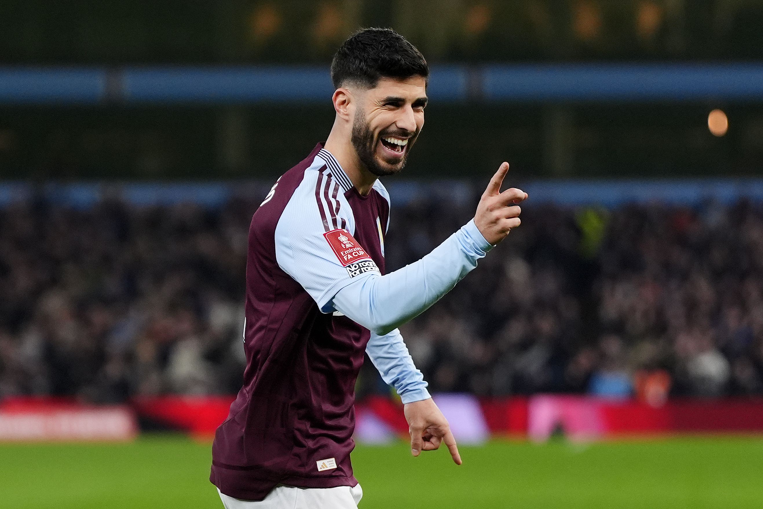Marco Asensio scored twice as Aston Villa progressed to the FA Cup quarter-finals (Bardley Collyer/PA)