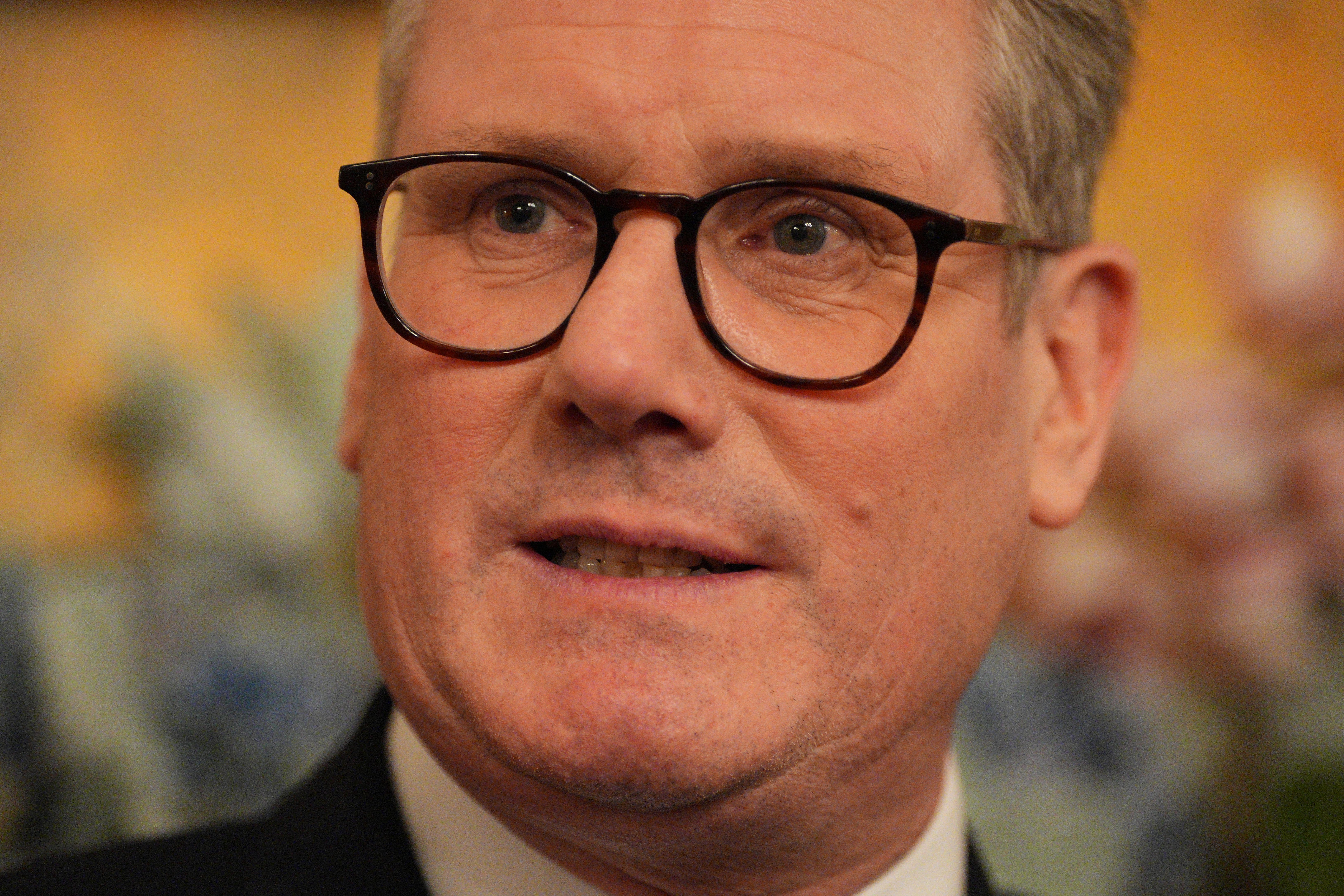 Prime Minister Sir Keir Starmer gives a speech during a welcome reception at the British ambassador’s residence in Washington DC (Carl Court/PA)