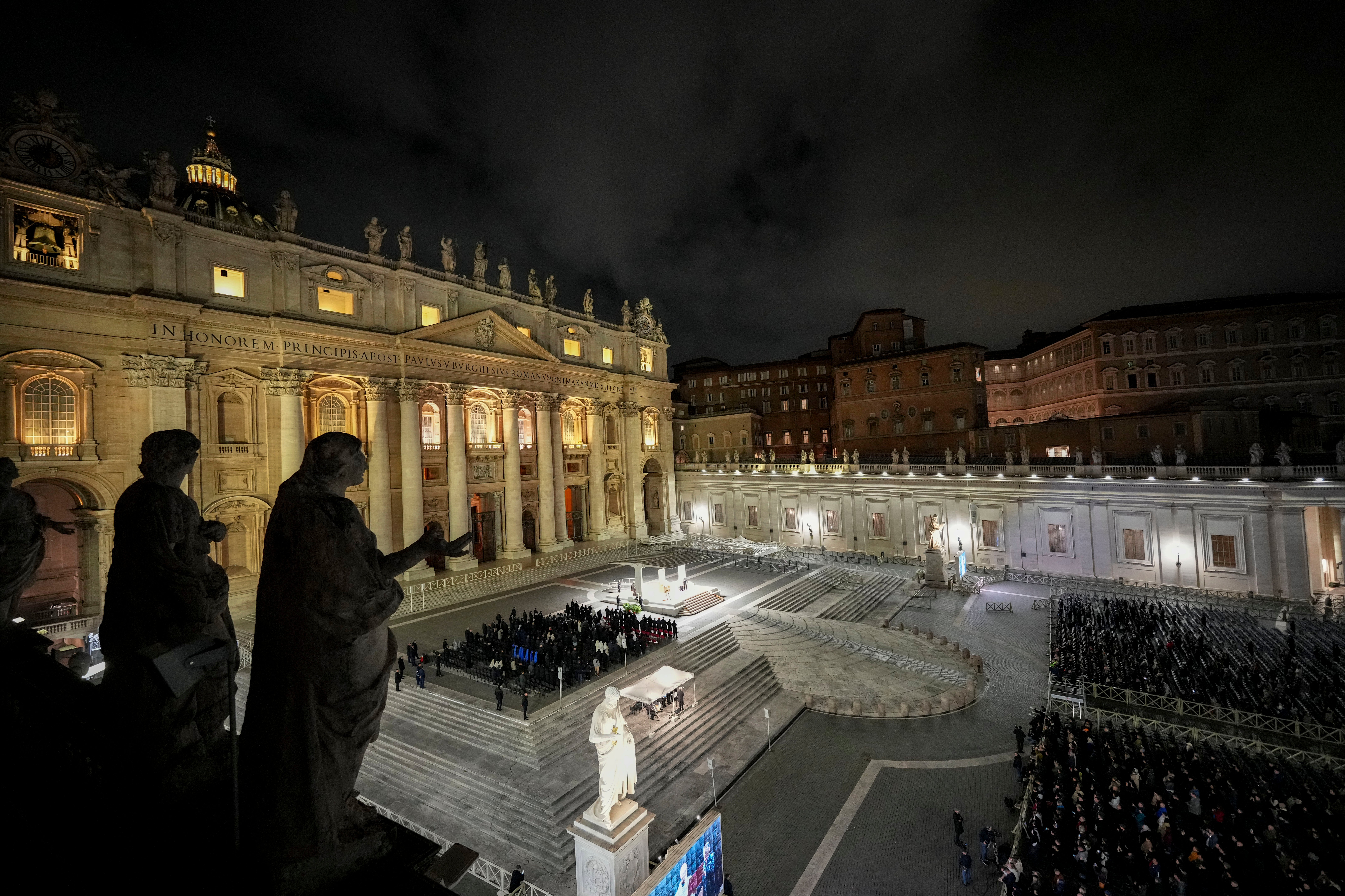 A rosary prayer held for the health of Pope Francis in St Peter's Square at the Vatican