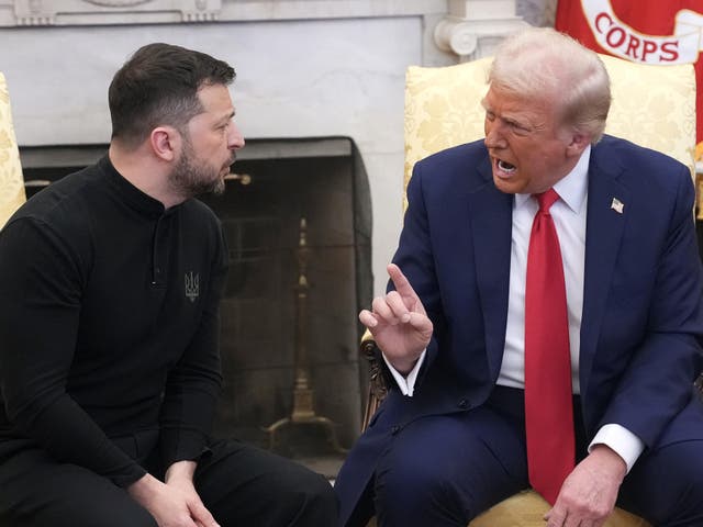 <p>Donald Trump berates Ukrainian leader Volodymyr Zelensky during Friday’s White House visit</p>