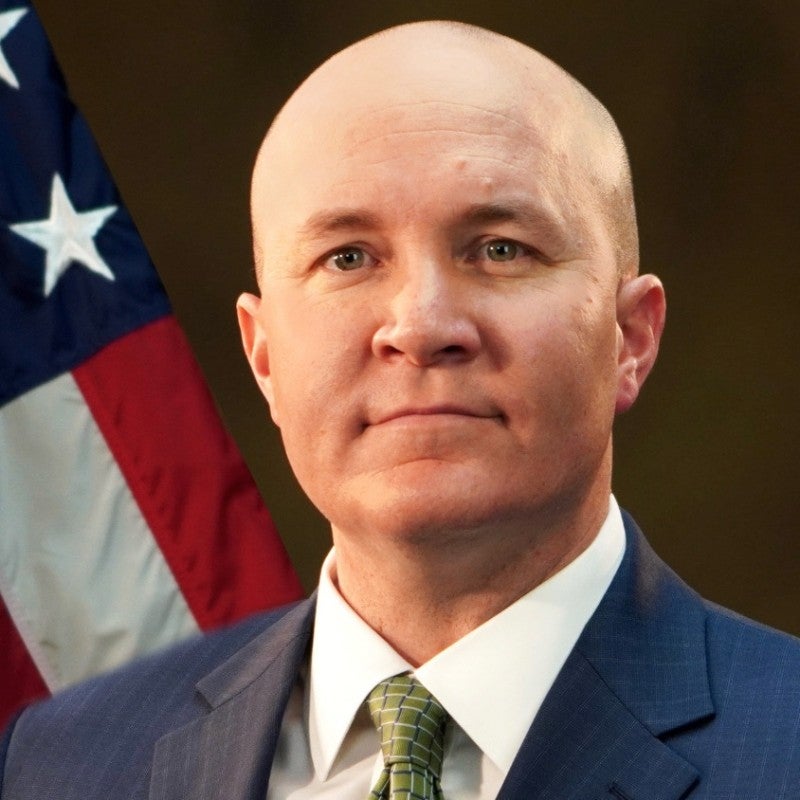 Joshua Stueve, shown here, had been a senior communications advisor in the Department of Justice since January 2021