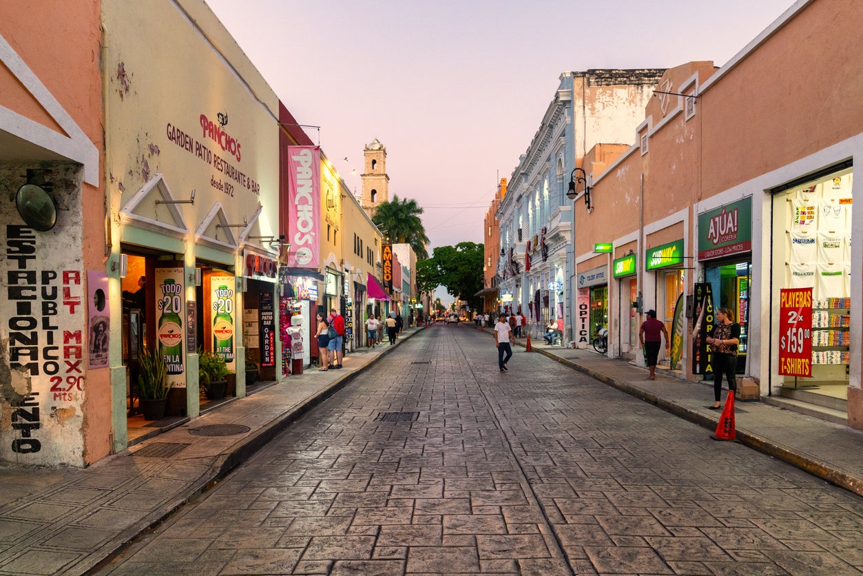 A colourful street in the Mexican city of Mérida’