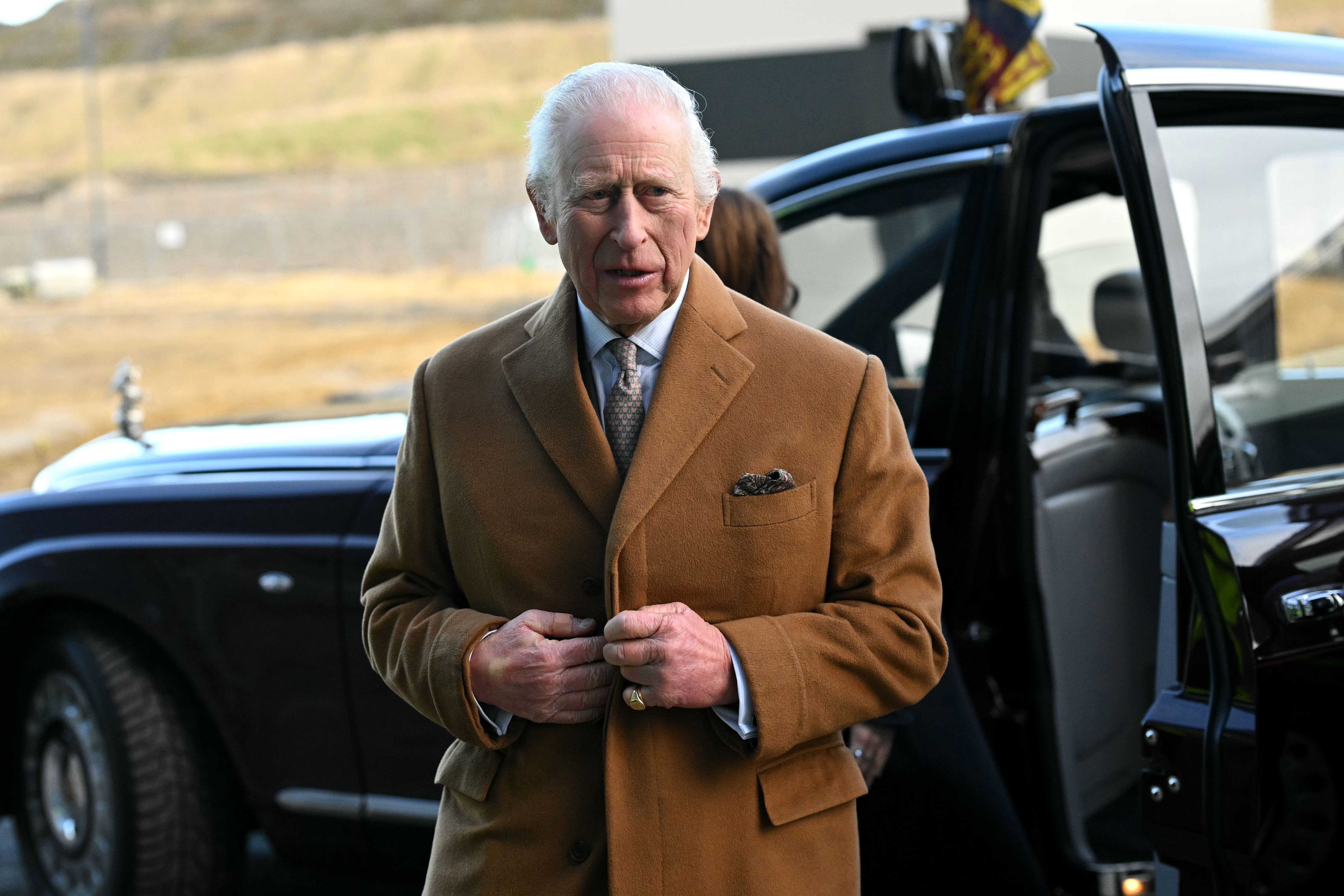 The King also met with Ukrainian president Volodymyr Zelensky on Sunday (Oli Scarff/PA)