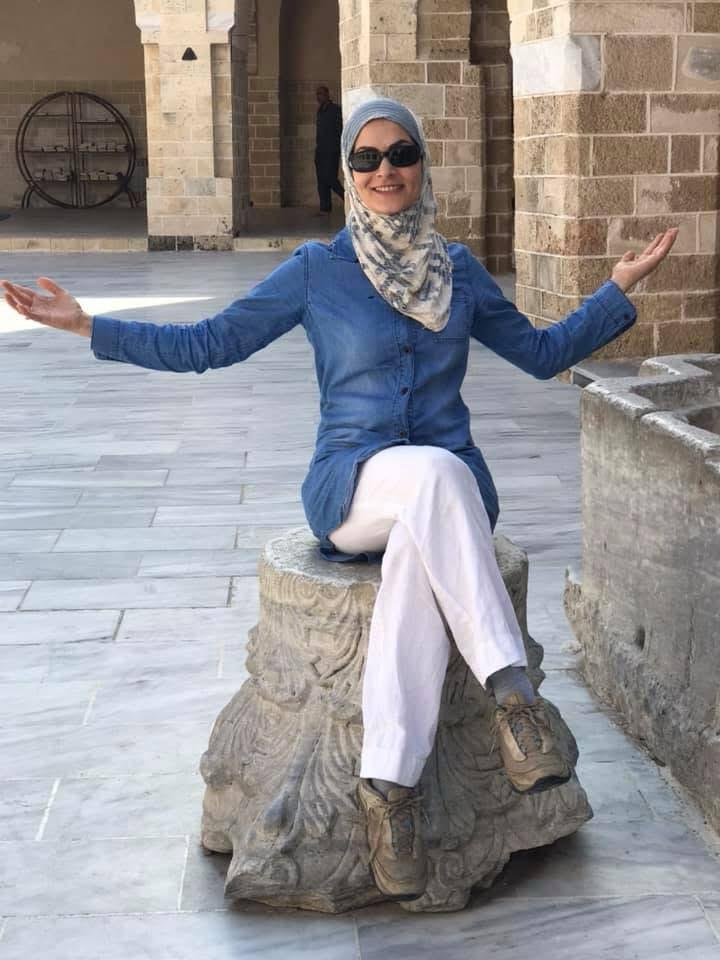 Laila ElHaddad visiting Roman ruins in Old Gaza City