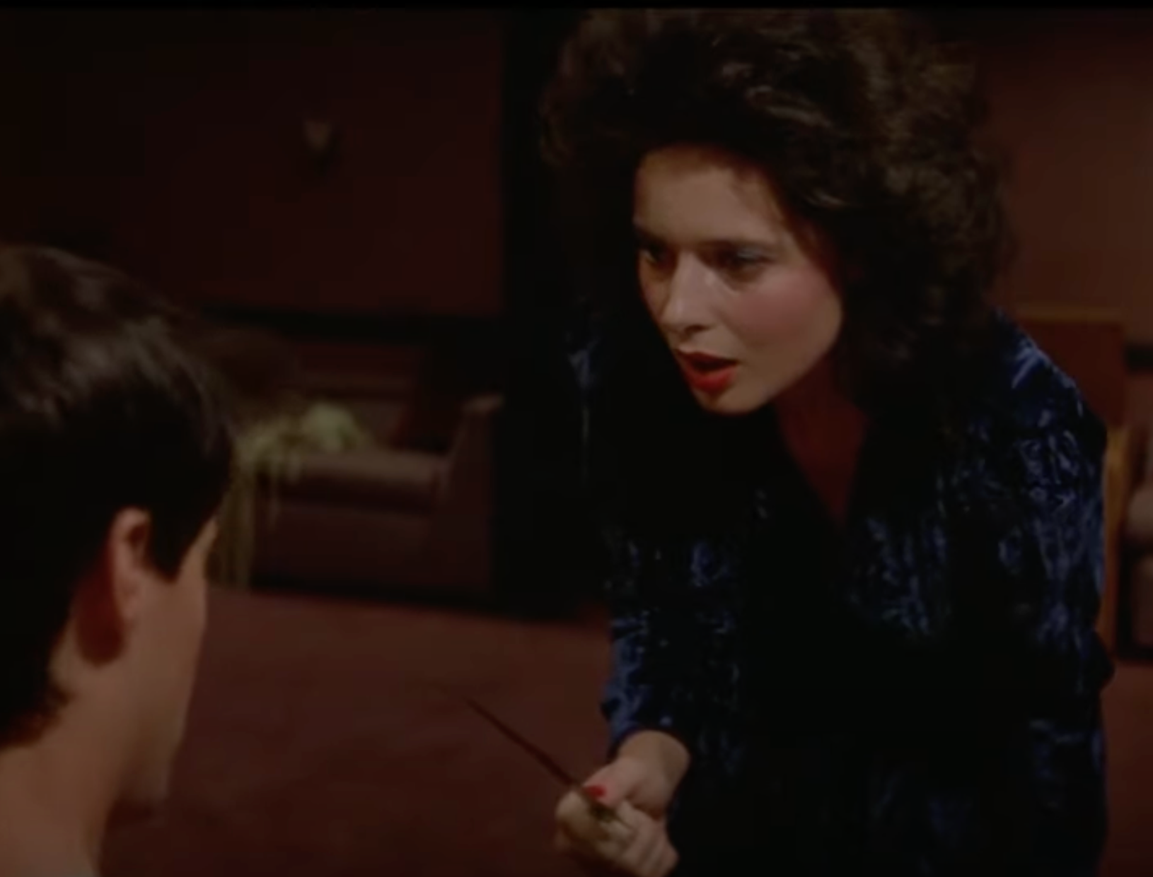 Rossellini wore a blue velvet dress through key scenes in the 1986 film